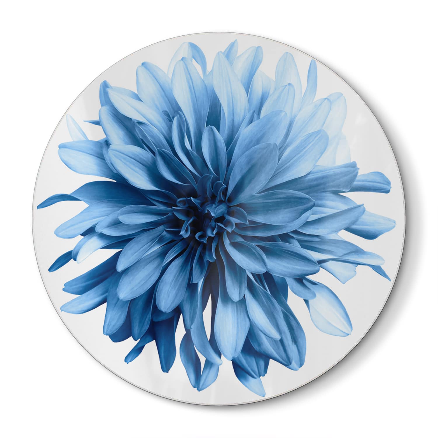 Schneidebrett Rund - Hellblaue Dahlie