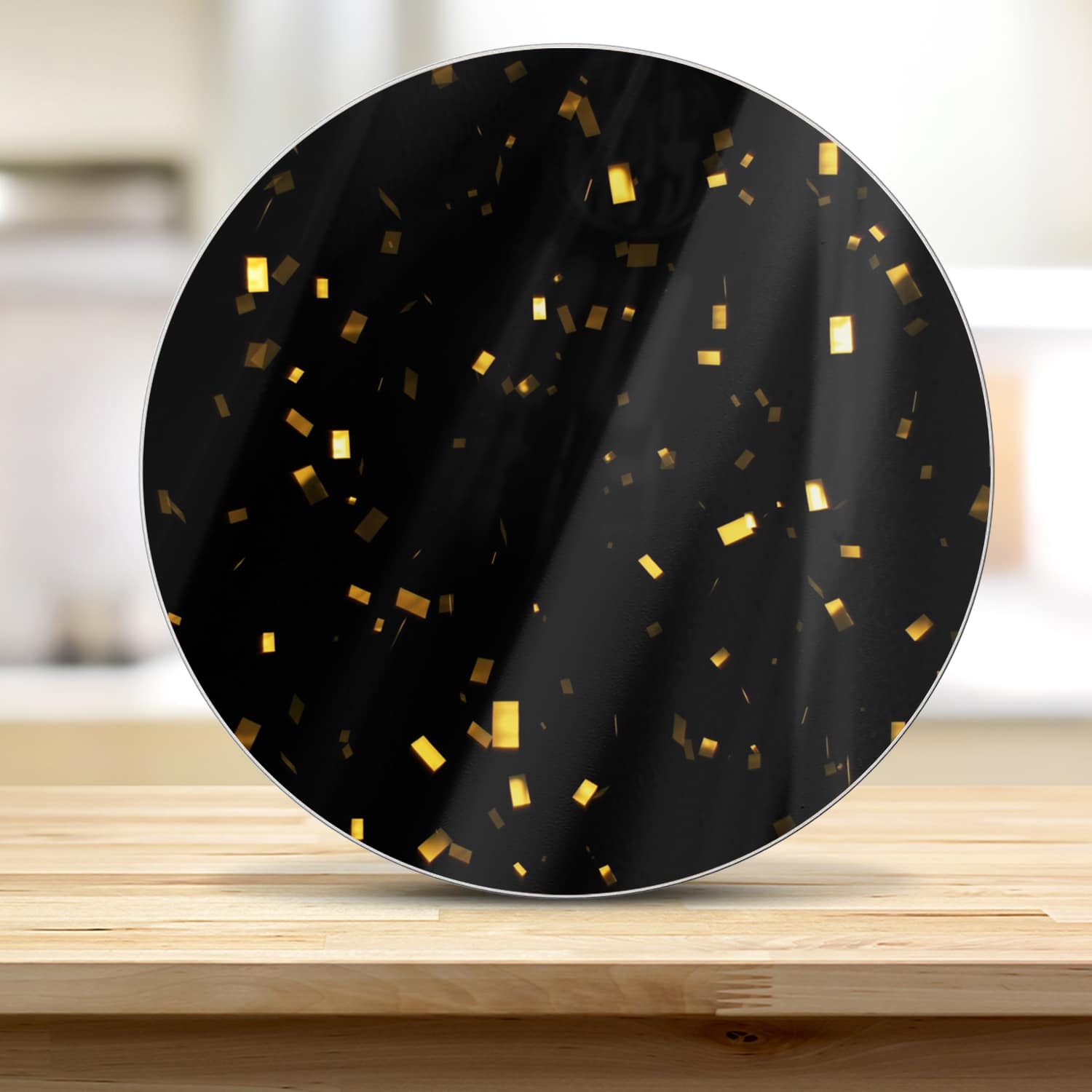 Schneidebrett Rund - Goldenes Konfetti