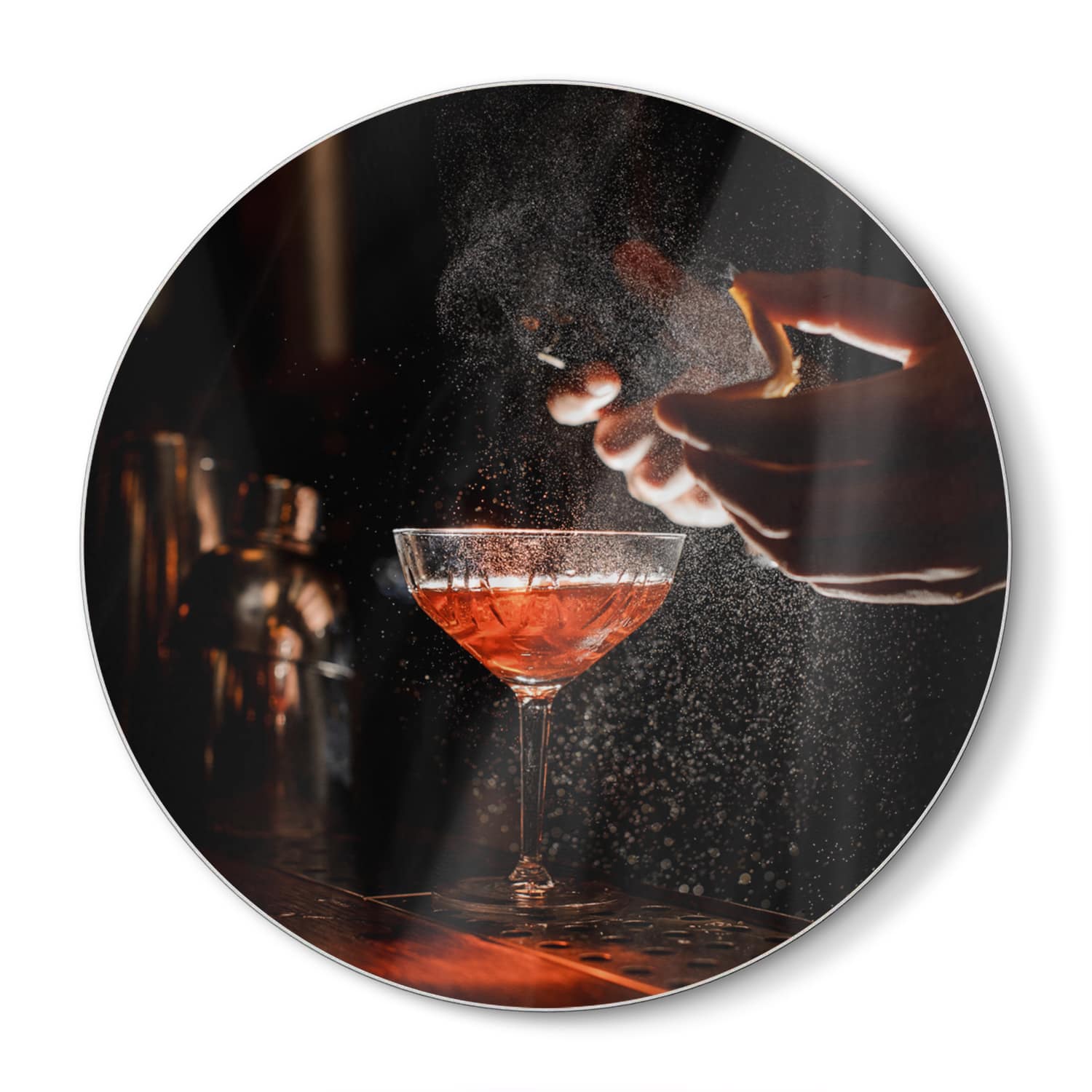 Schneidebrett Rund - Eleganter Cocktail
