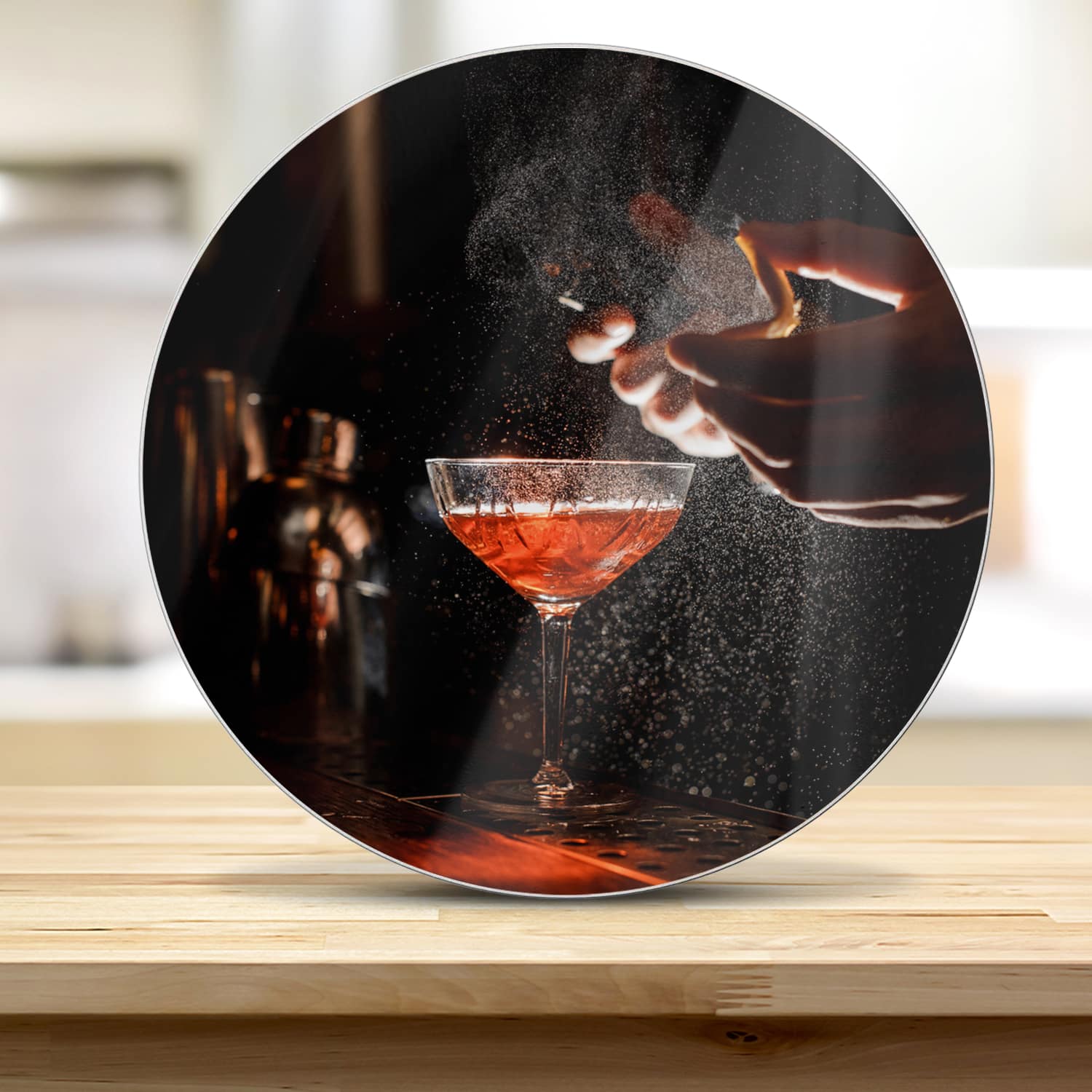 Schneidebrett Rund - Eleganter Cocktail