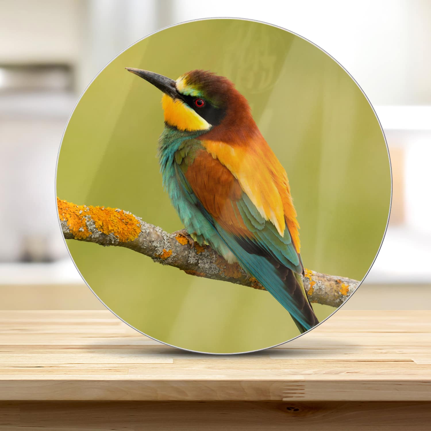 Schneidebrett Rund - Bunter Vogel