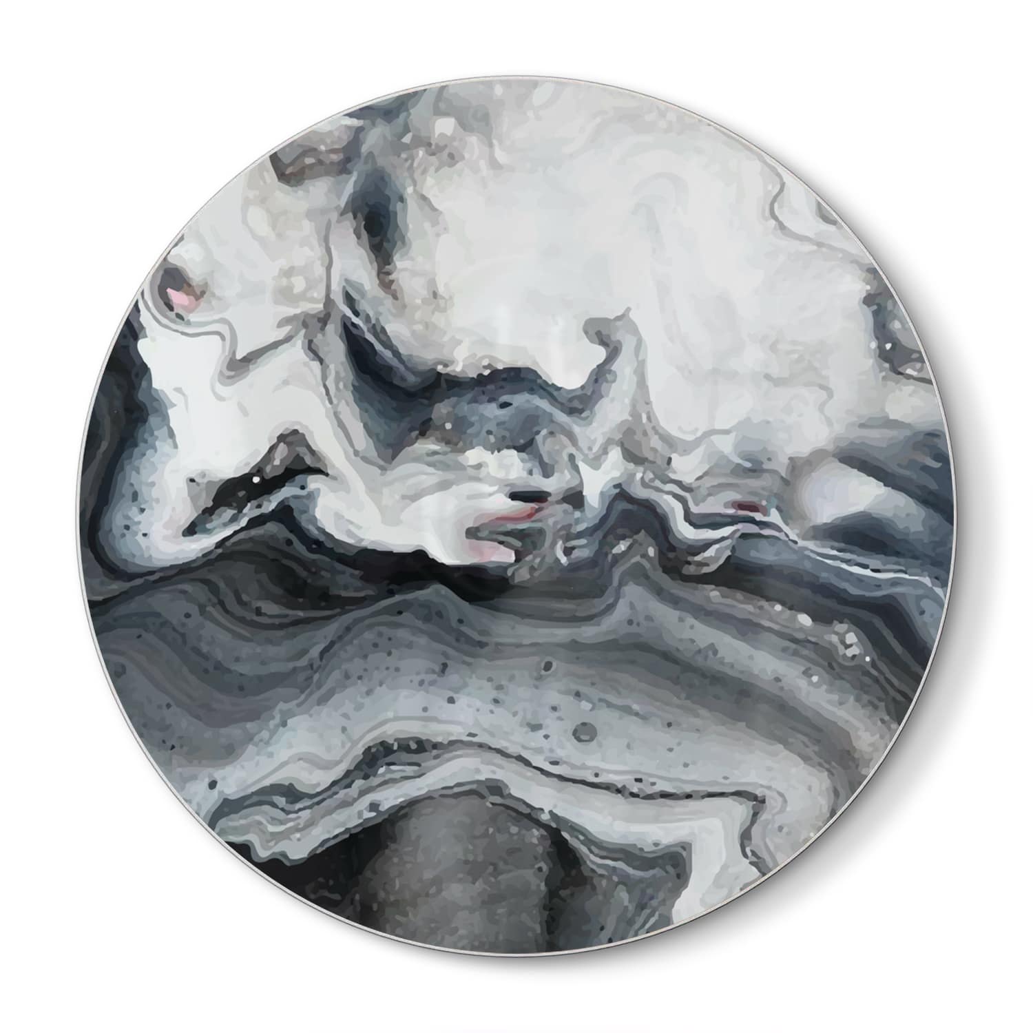 Schneidebrett Rund - Marmor-Wellenmuster