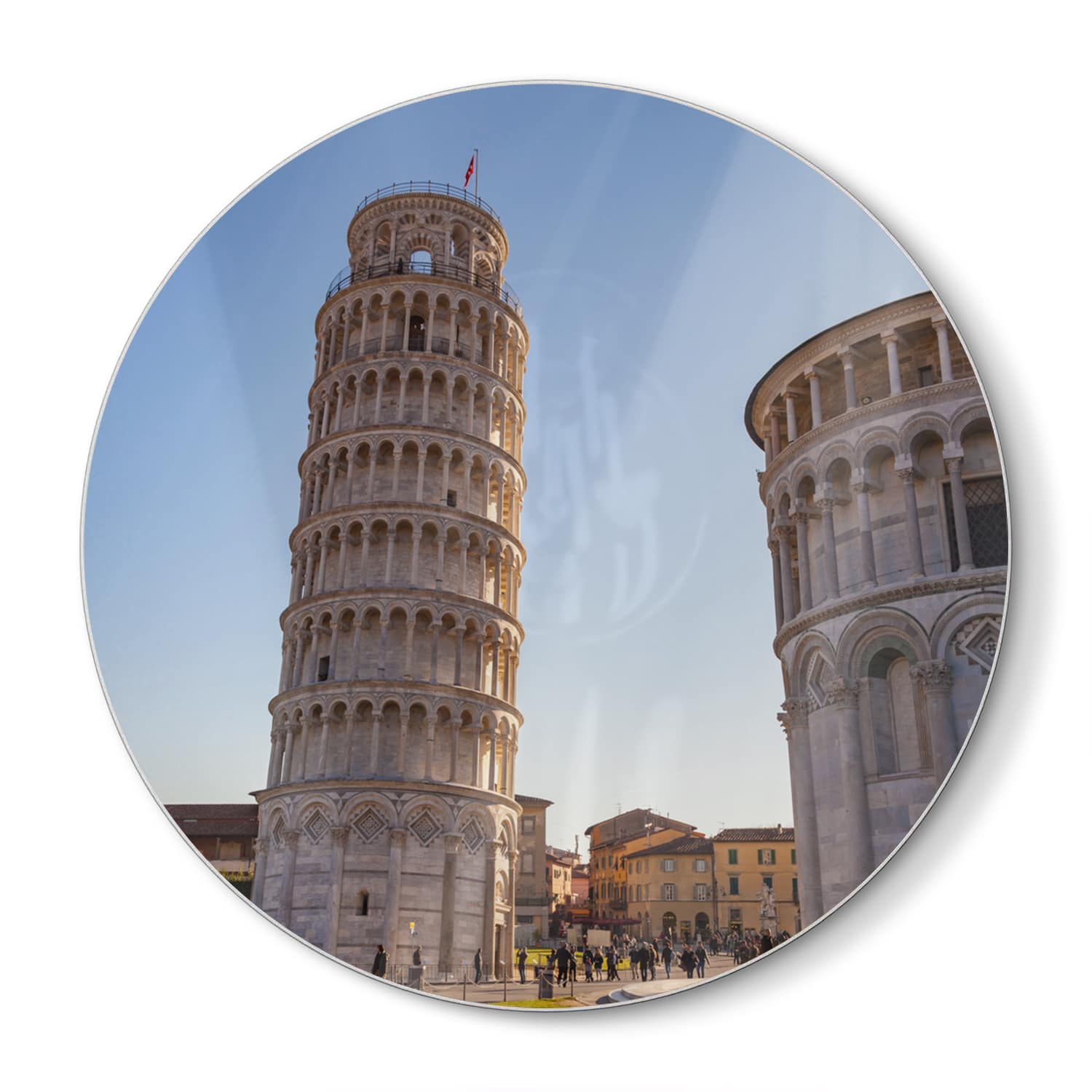 Schneidebrett Rund - Der Berühmte schiefe Turm von Pisa