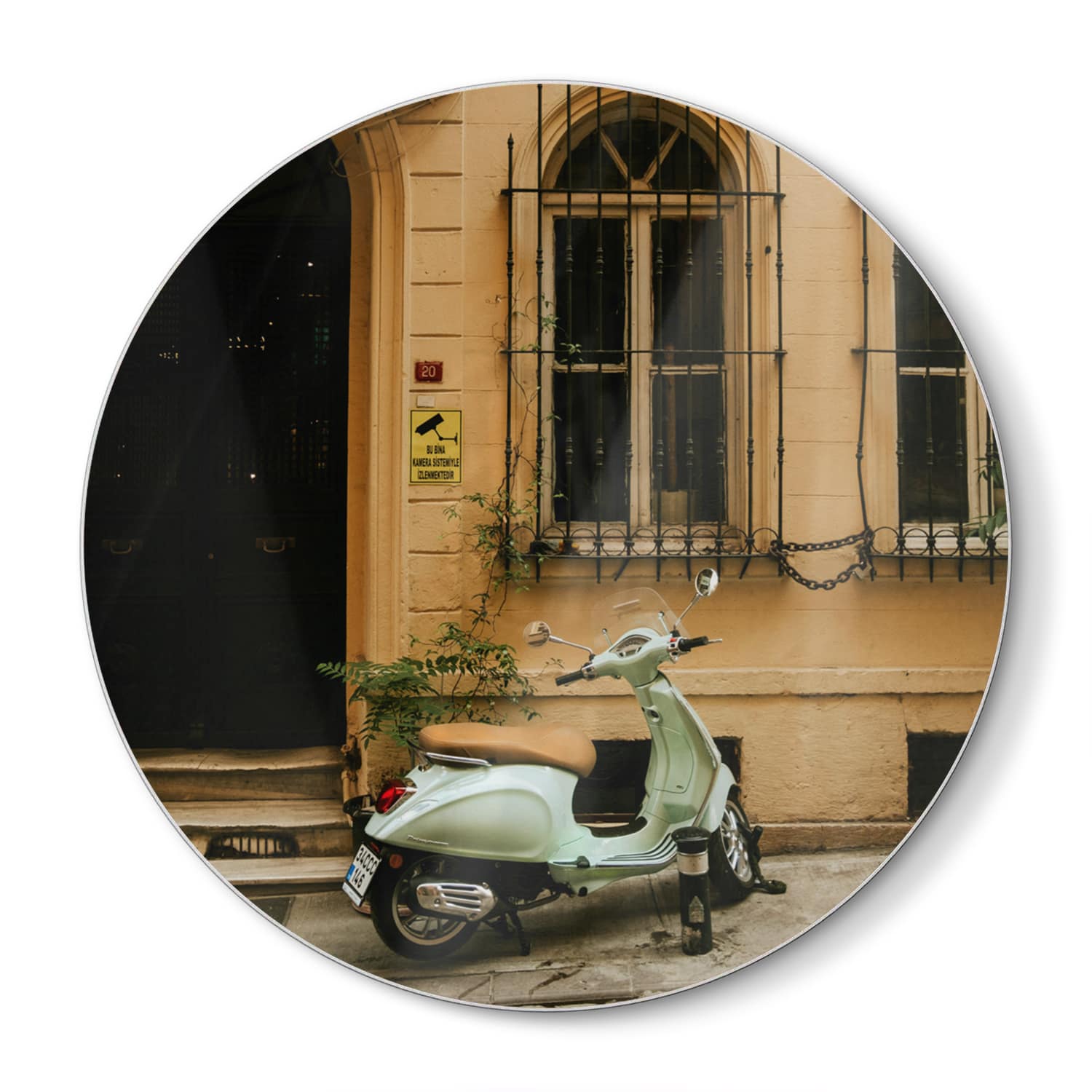 Schneidebrett Rund - Grüne Vespa