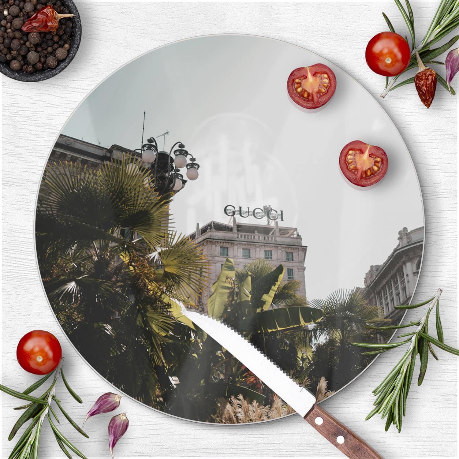 Schneidebrett Rund - Gucci-Gebäude