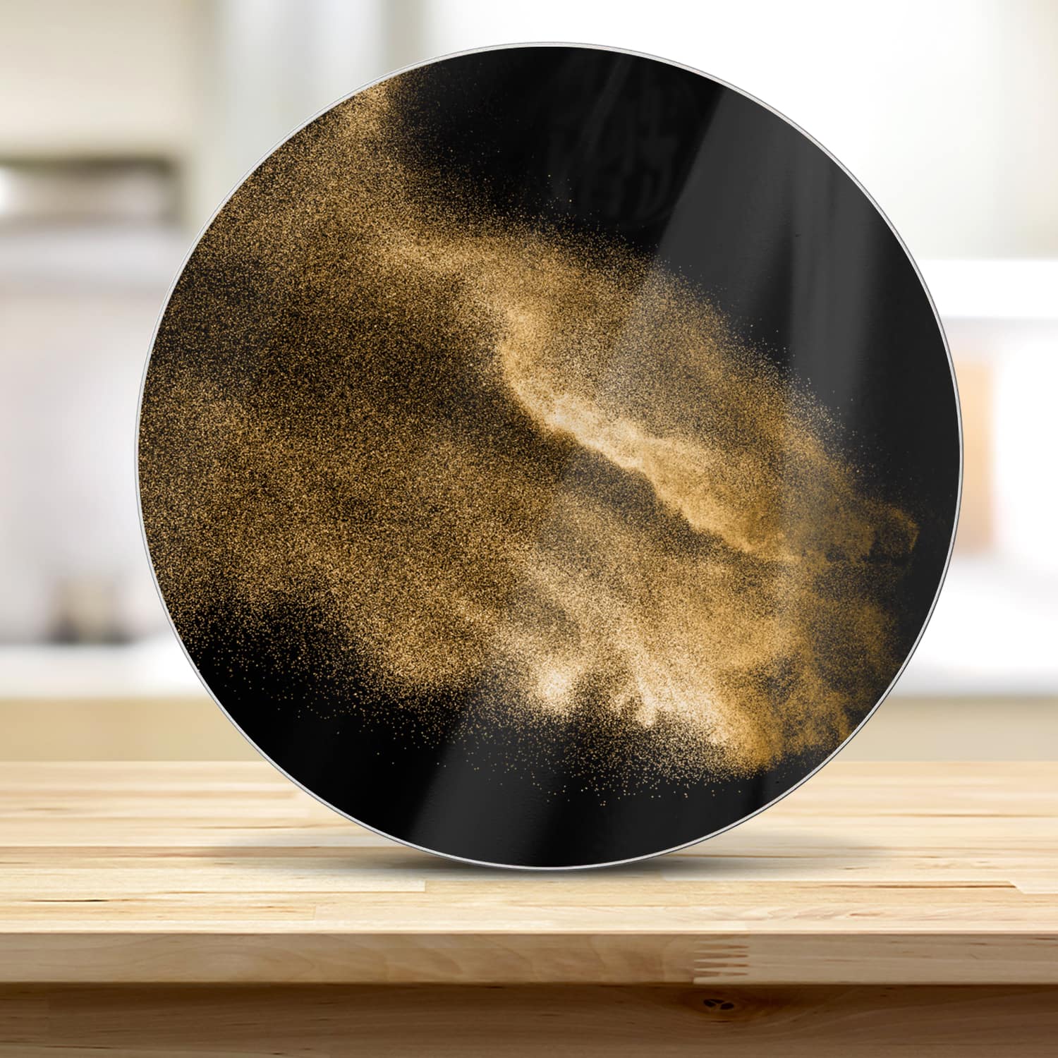 Schneidebrett Rund - Goldene Sandexplosion