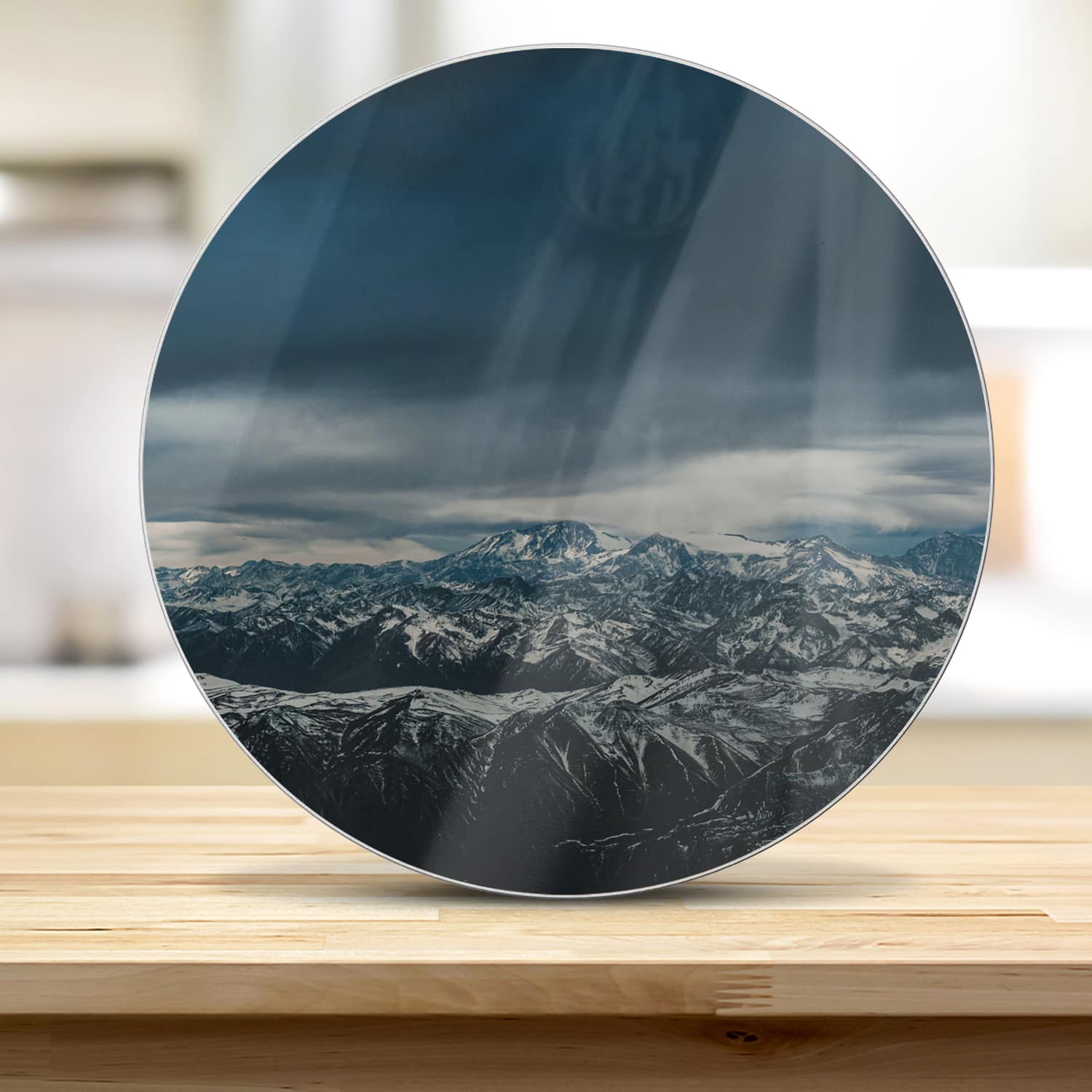 Schneidebrett Rund - Berggipfel im Winter