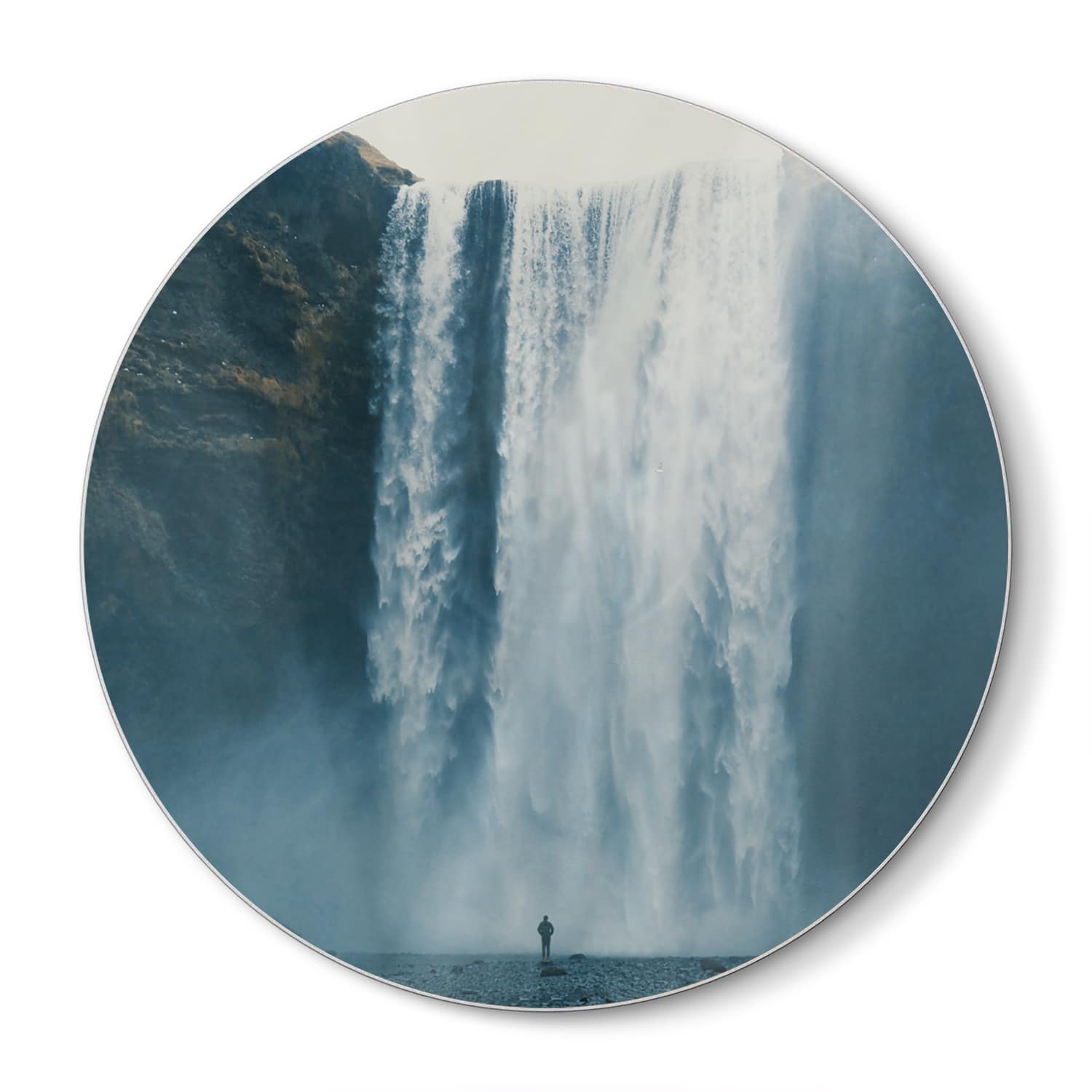 Schneidebrett Rund - Wasserfall bei Skógafoss