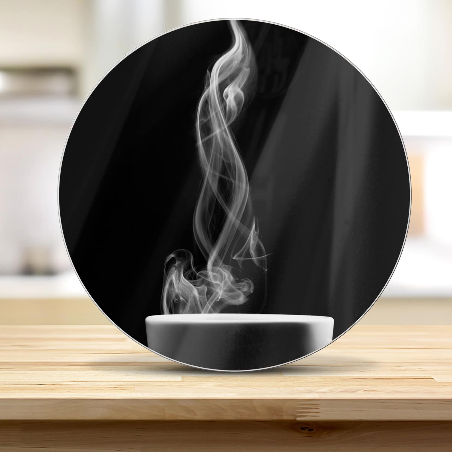 Schneidebrett Rund - Kaffee mit Dampf