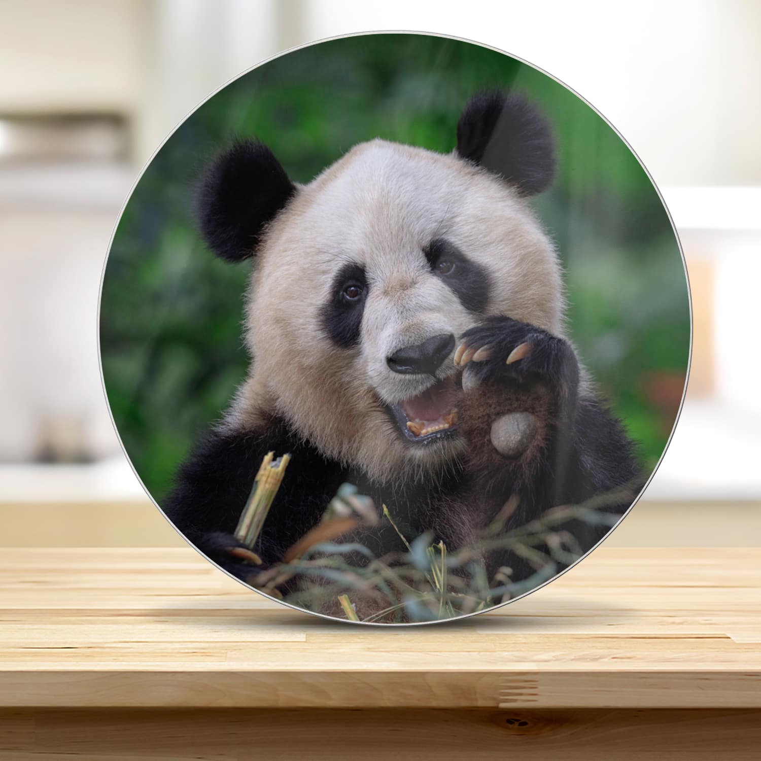 Schneidebrett Rund - Glücklicher Panda