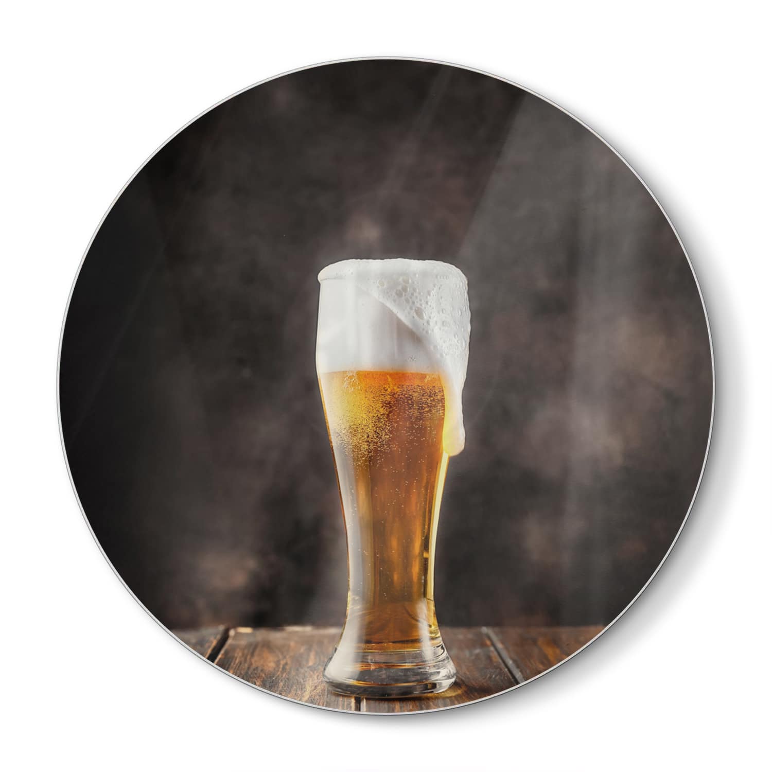 Schneidebrett Rund - Erfrischendes Bier