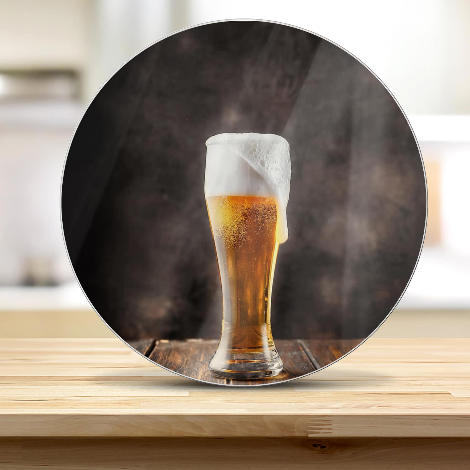 Schneidebrett Rund - Erfrischendes Bier