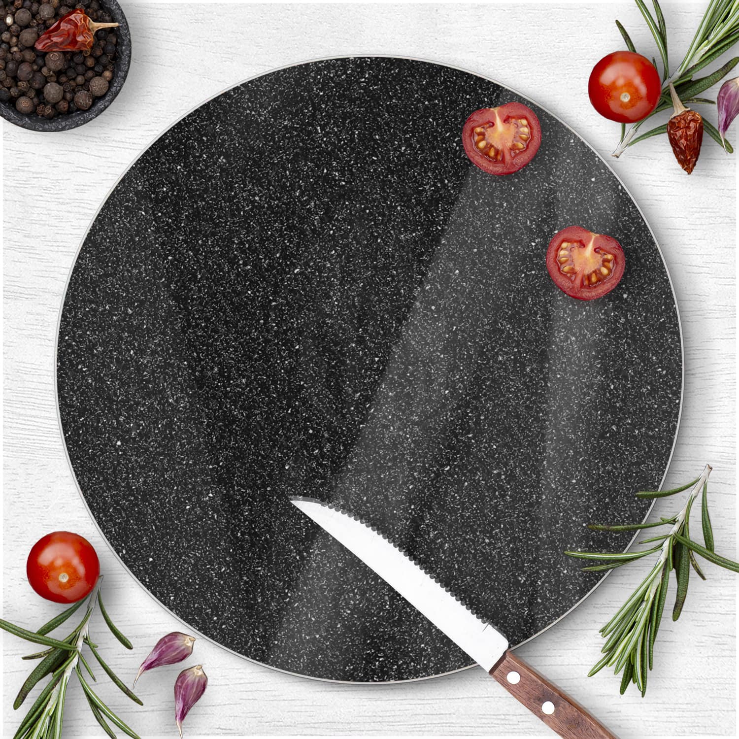 Schneidebrett Rund - Asphalt-Textur