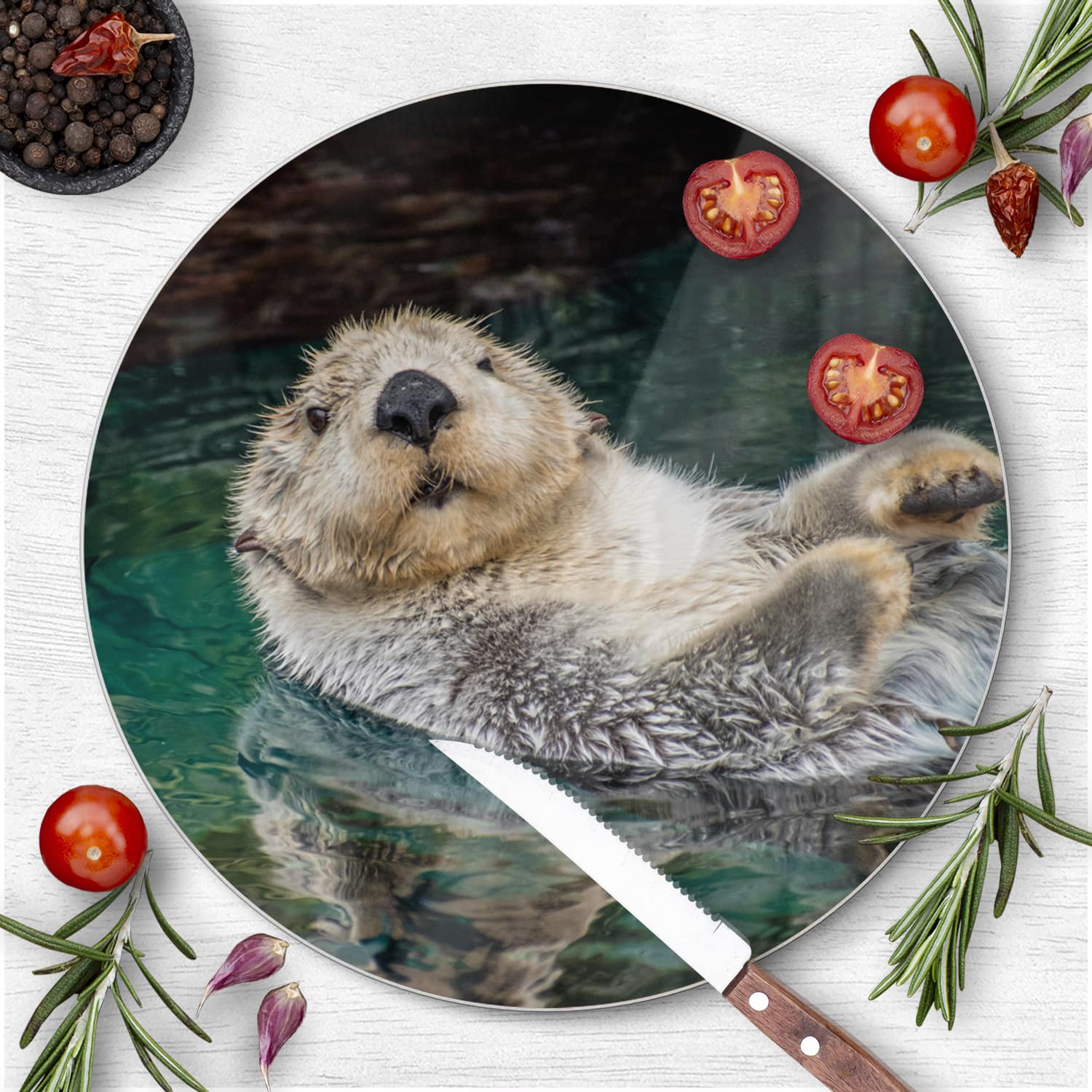 Schneidebrett Rund - Seeotter