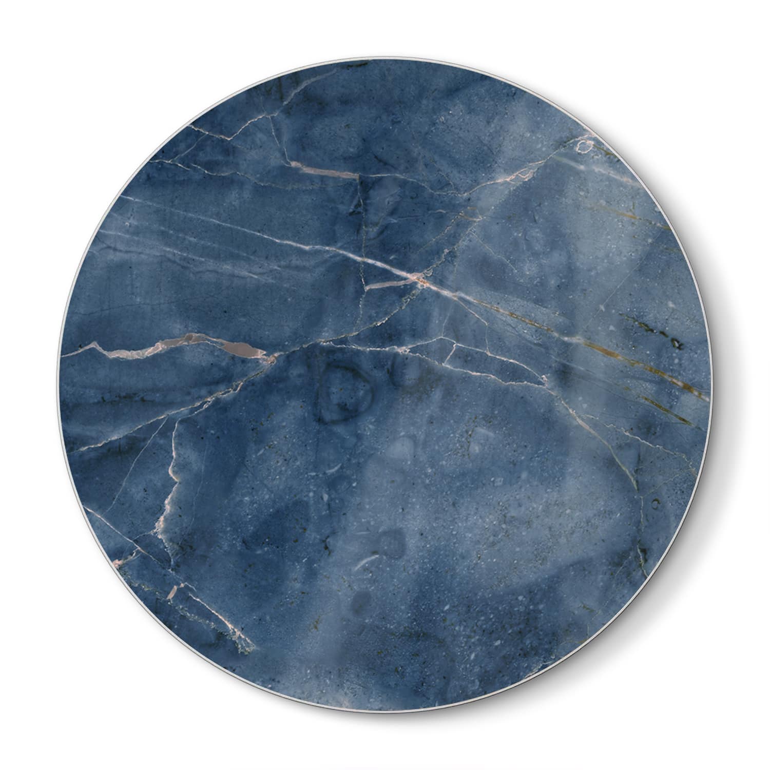 Schneidebrett Rund - Ozeanblauer Marmor