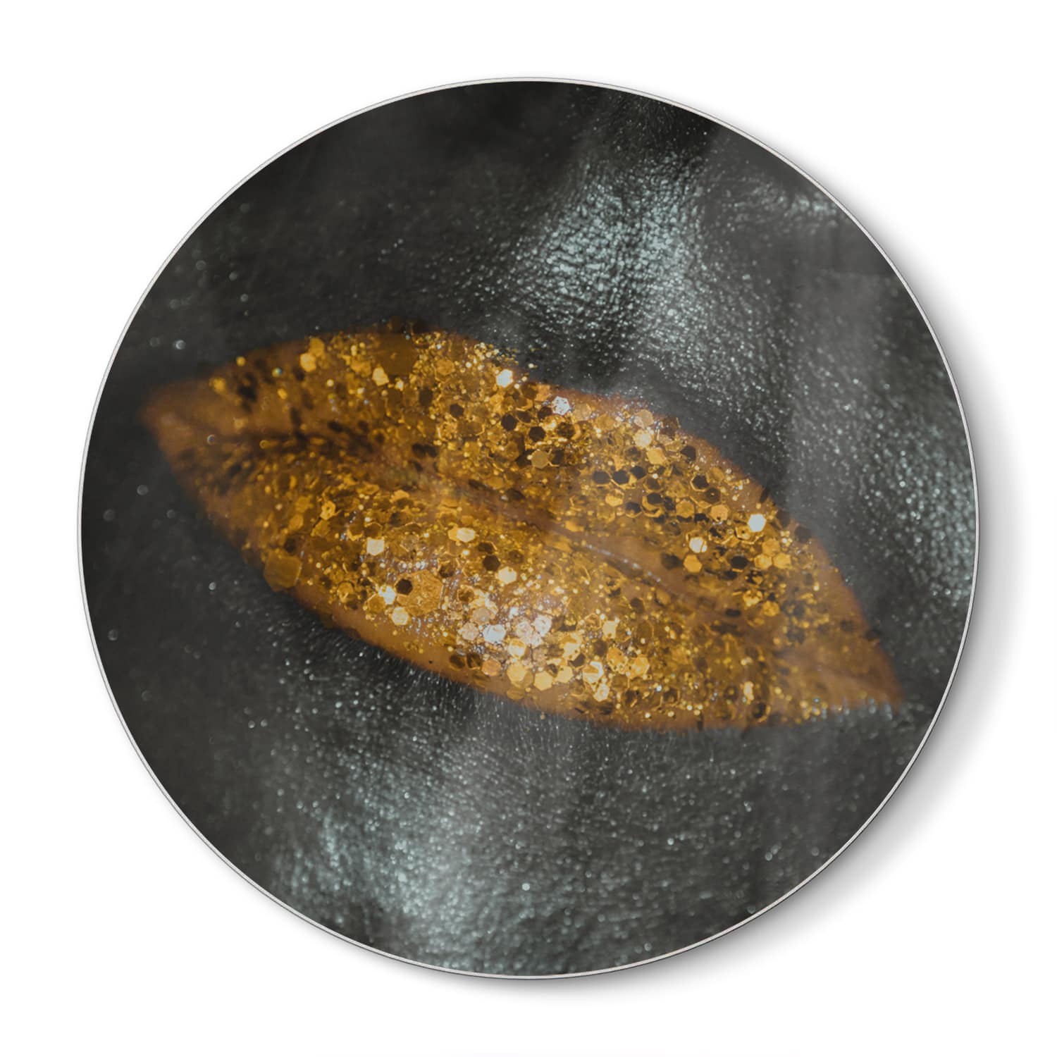 Schneidebrett Rund - Goldene Glitzerlippen