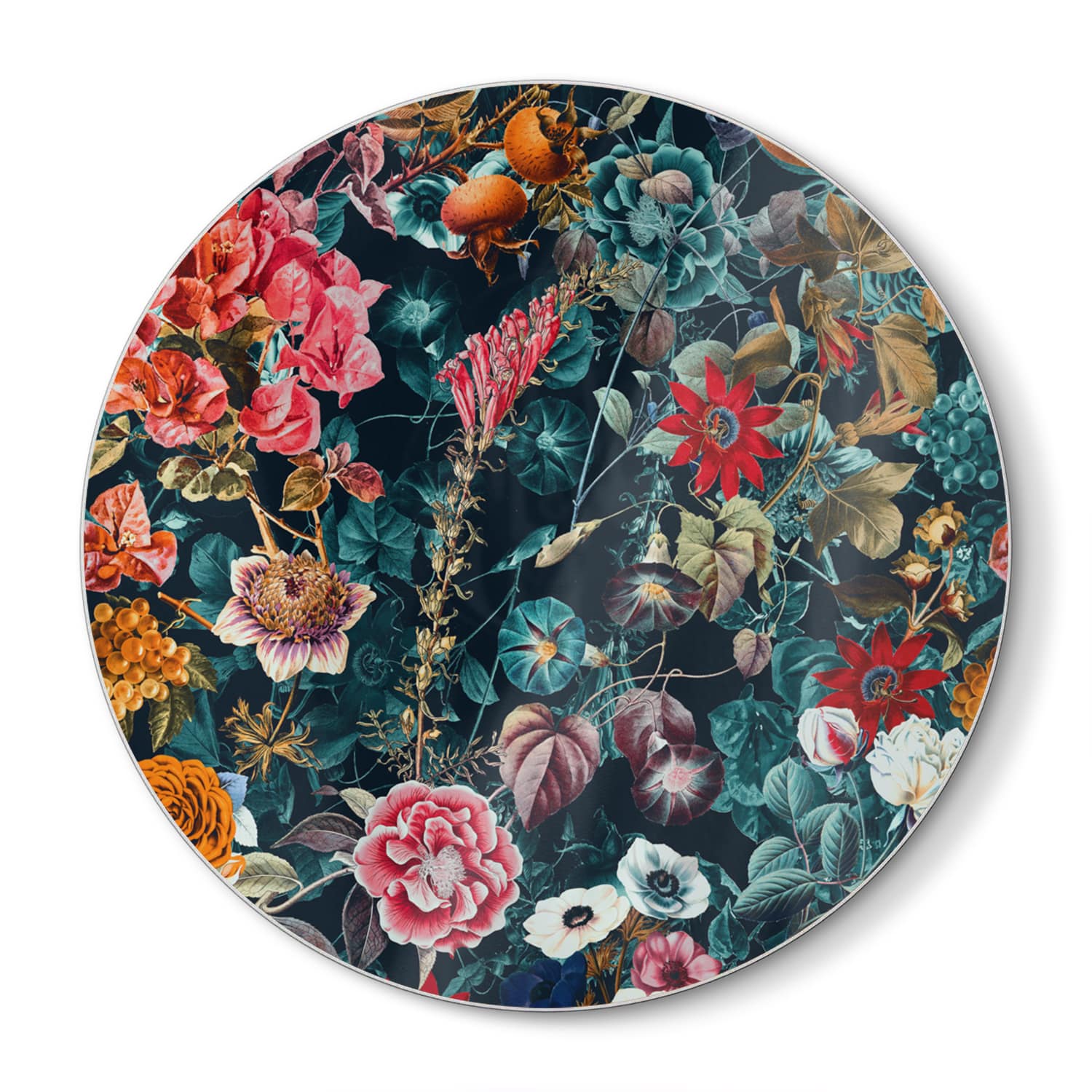 Schneidebrett Rund - Blumenmuster