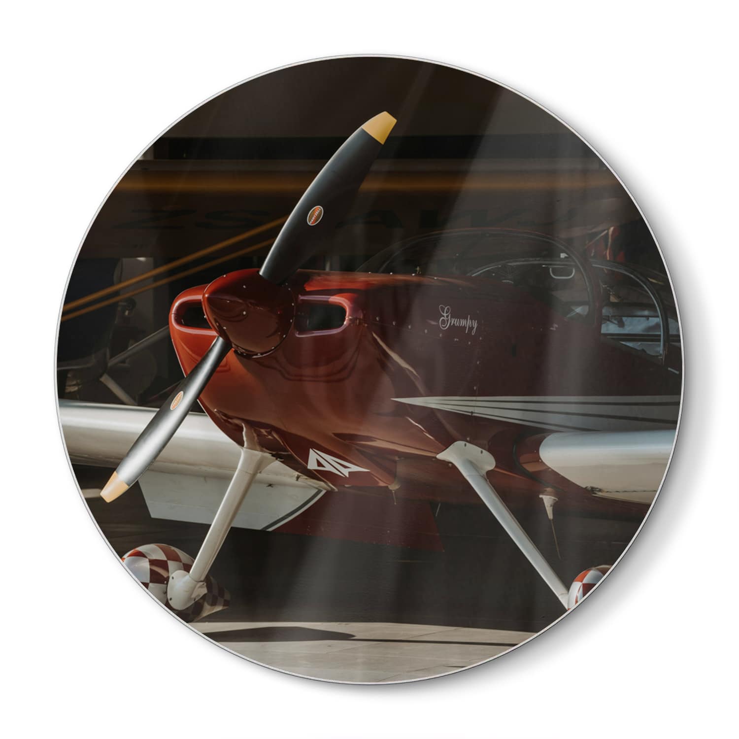 Schneidebrett Rund - Sportflugzeug