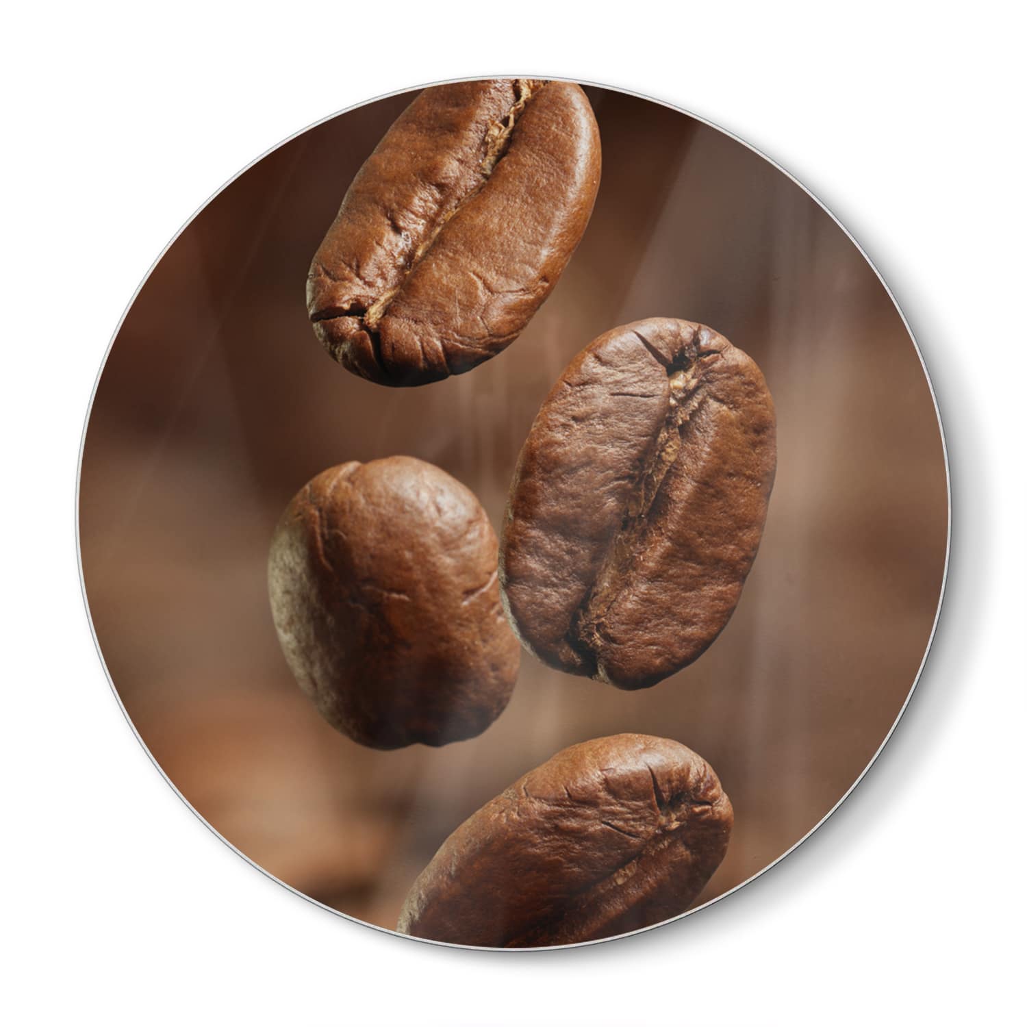 Schneidebrett Rund - Kaffeebohnen Nahaufnahme