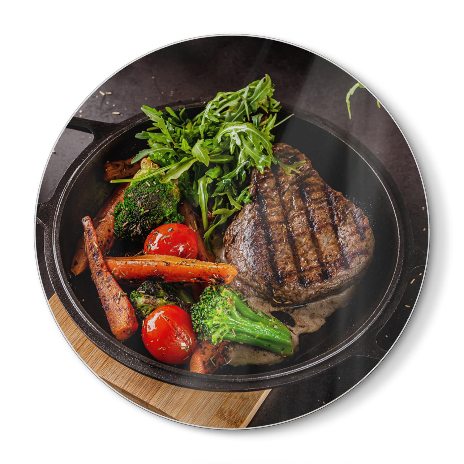 Schneidebrett Rund - Gegrilltes Steak