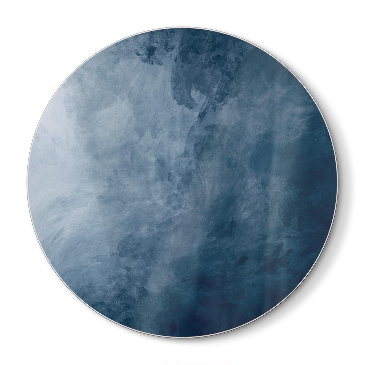 Schneidebrett Rund - Blaue Aquarell-Textur