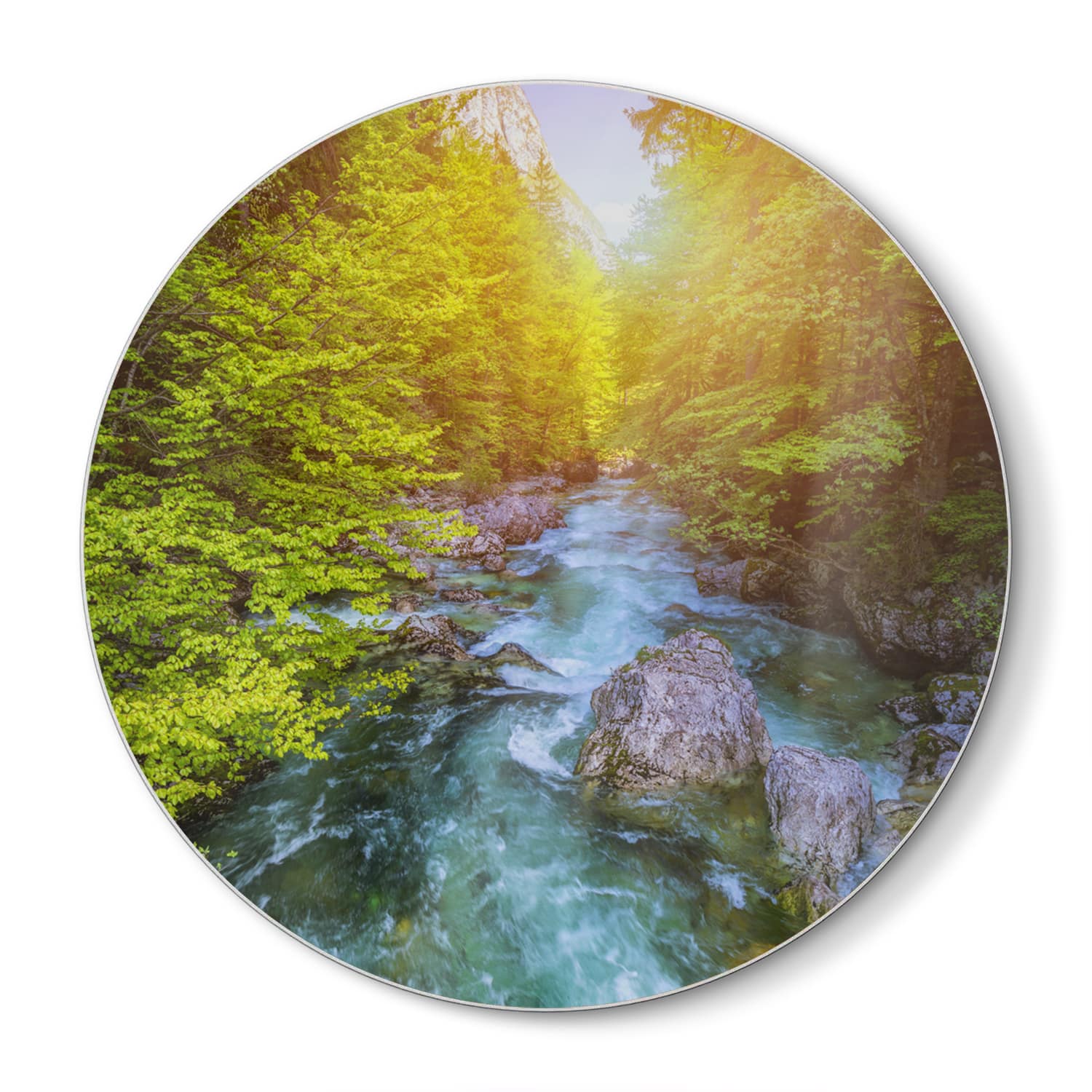 Schneidebrett Rund - Kristallklares Bergwasser