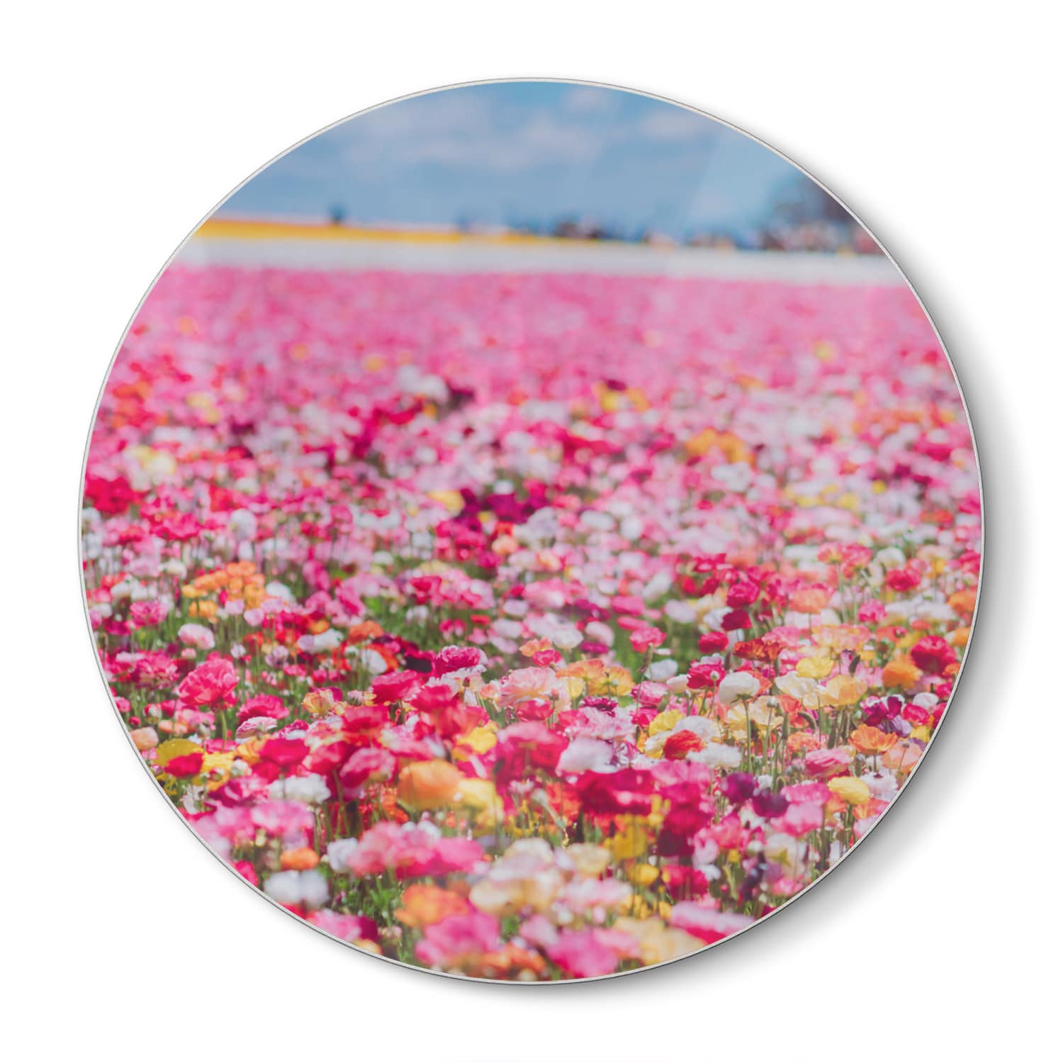 Schneidebrett Rund - Meer aus Blumen