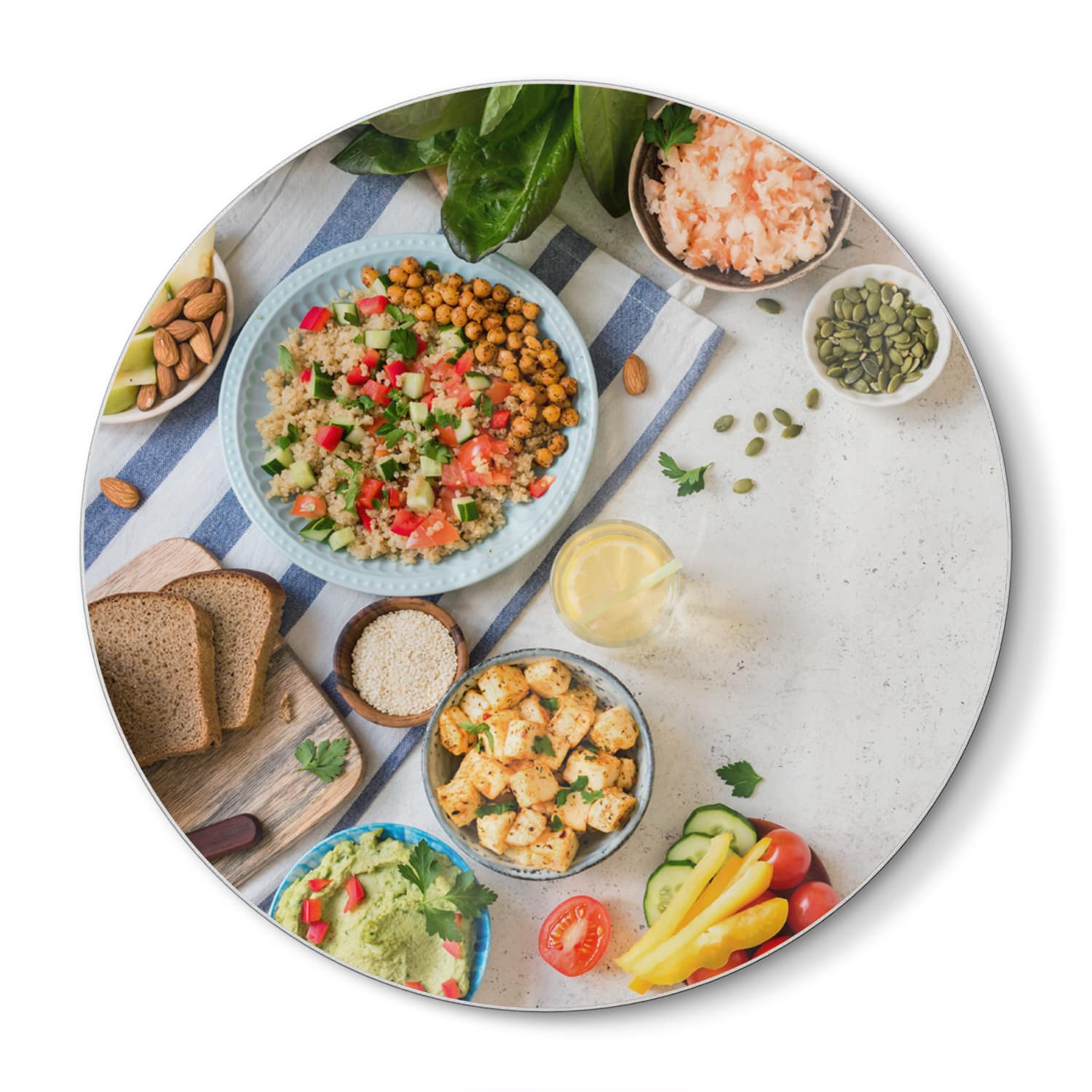 Schneidebrett Rund - Frische Aromen