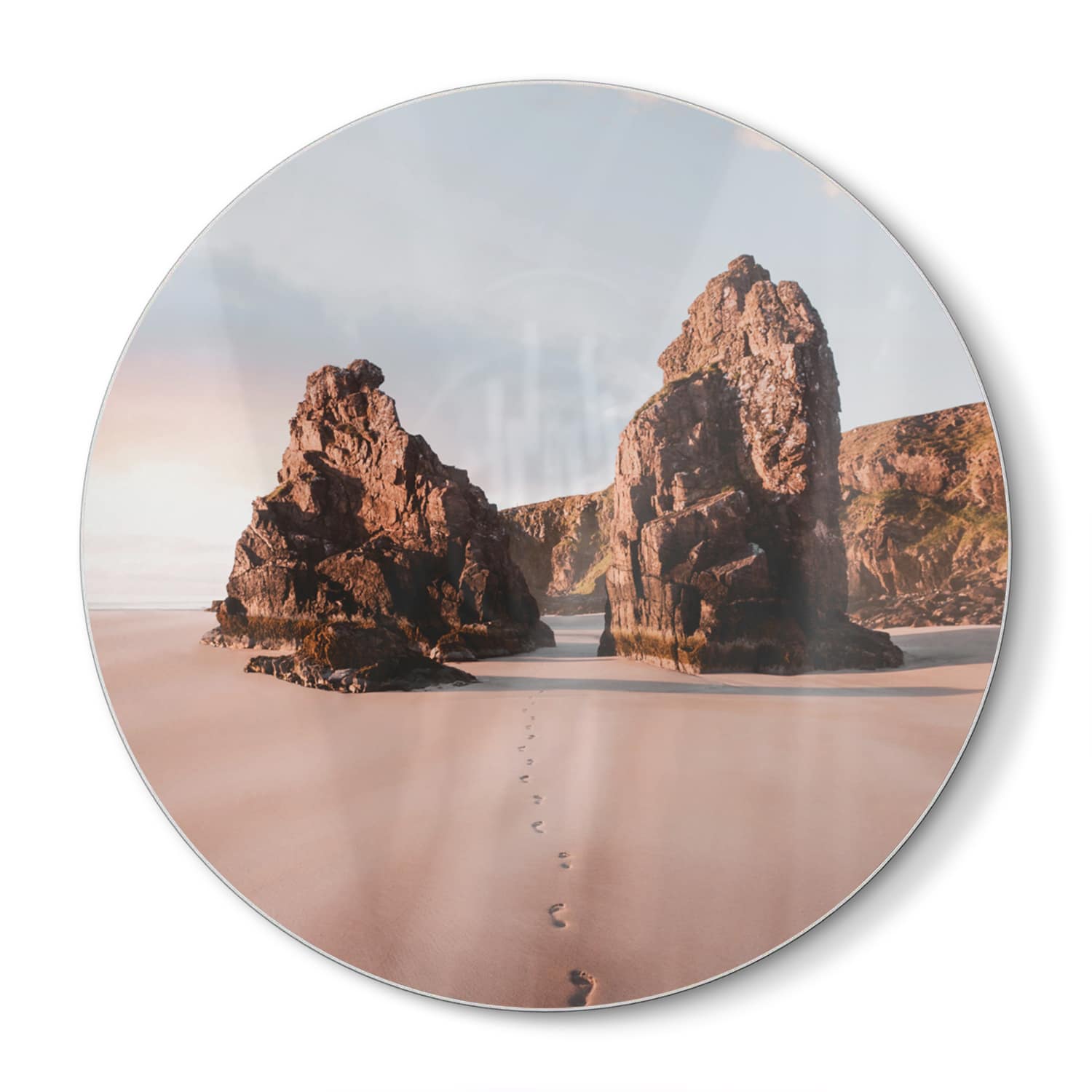 Schneidebrett Rund - Felsen am Strand