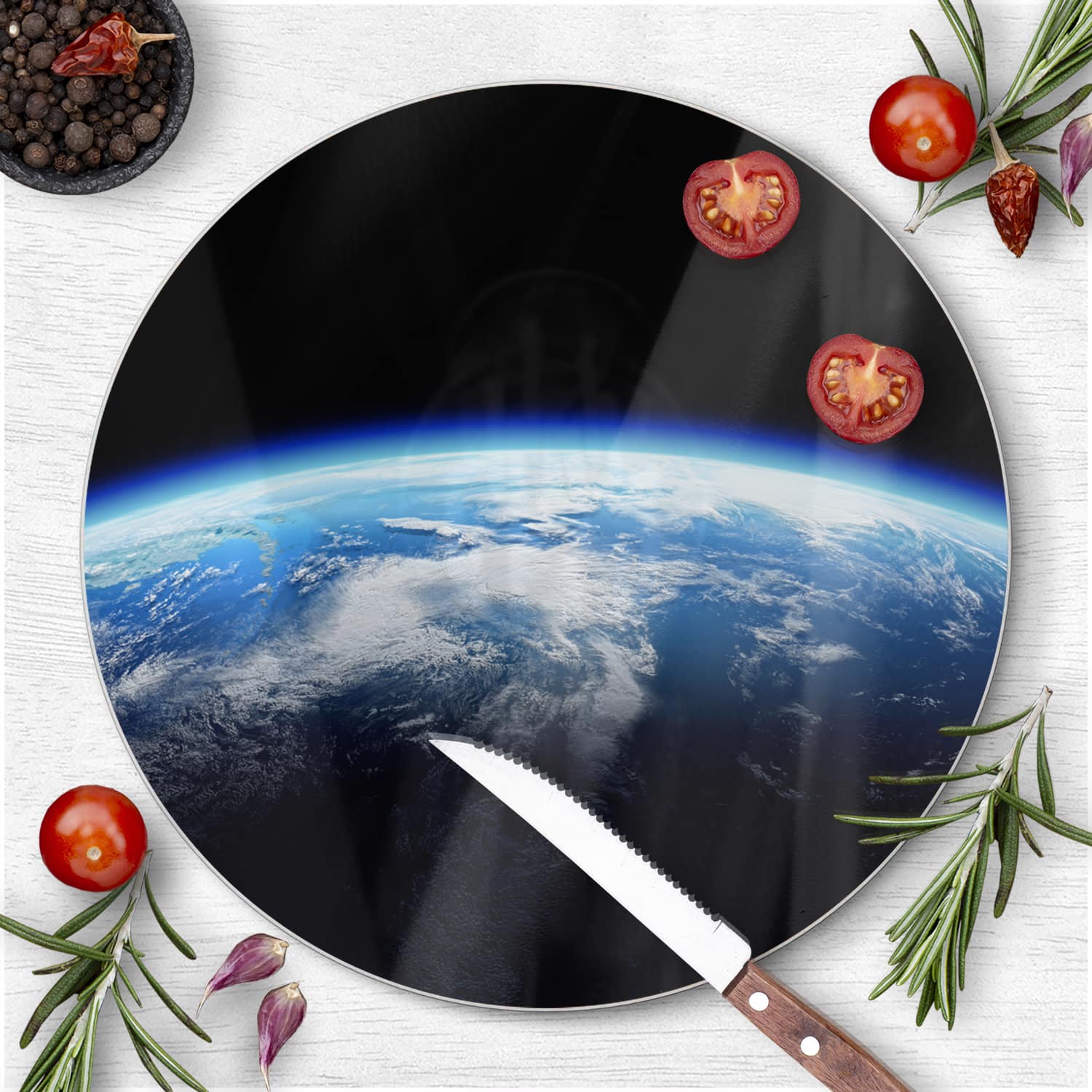 Schneidebrett Rund - Planet Erde