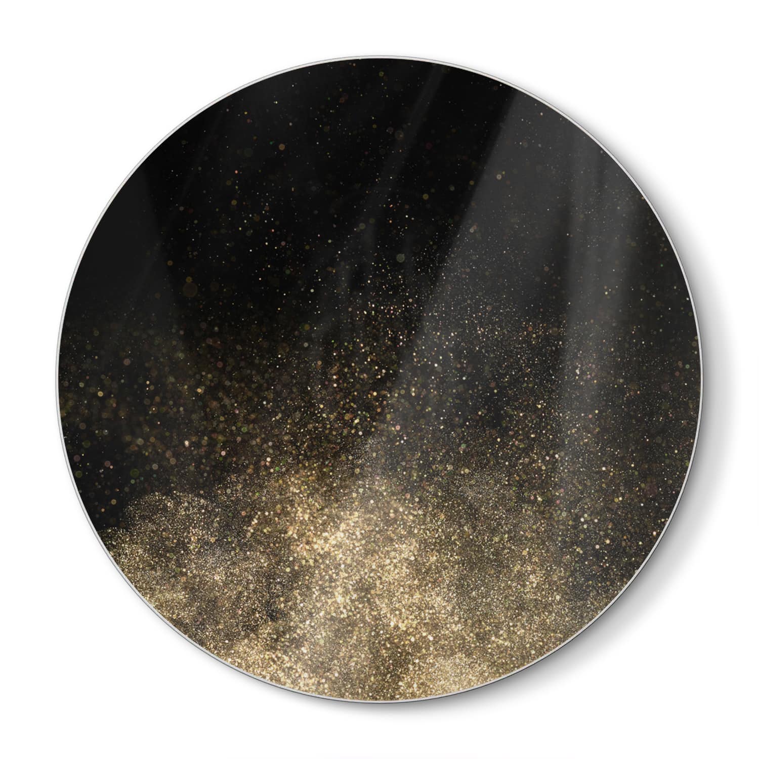 Schneidebrett Rund - Goldenes Glitzerpulver