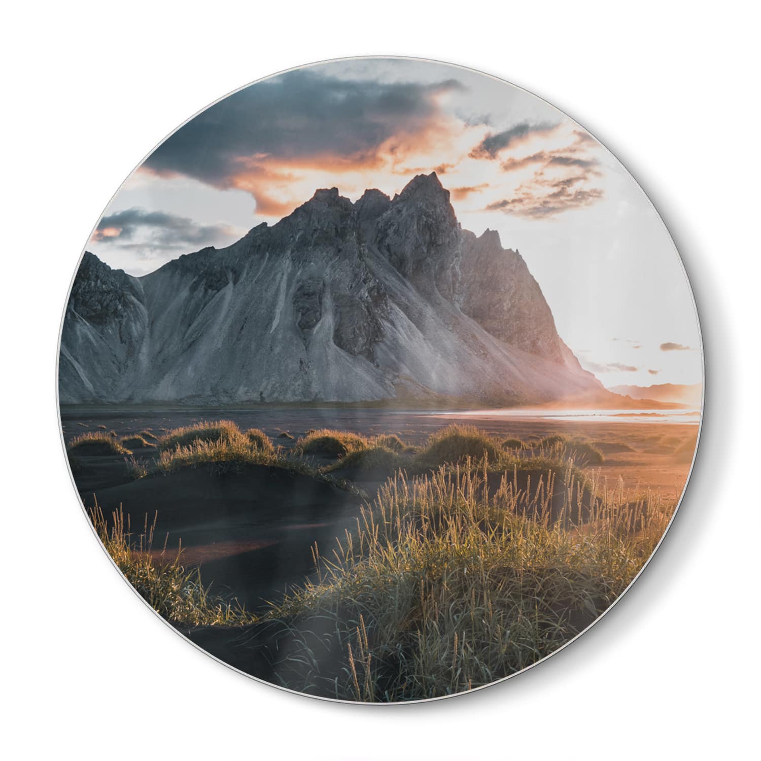 Schneidebrett Rund - Berge in der Schweiz