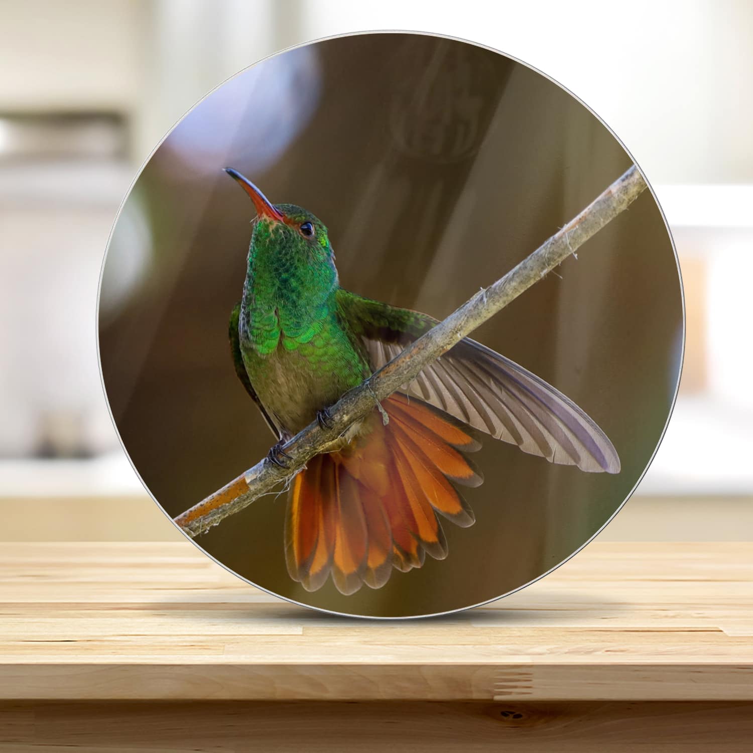 Schneidebrett Rund - Kolibri