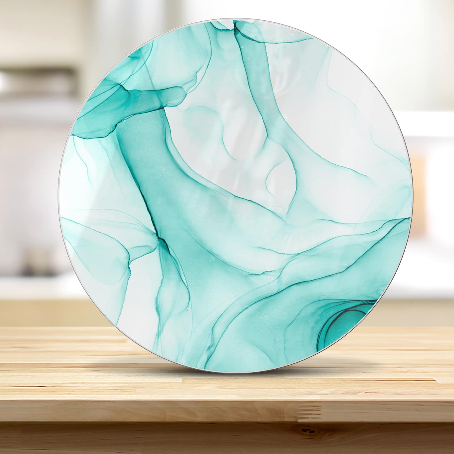 Schneidebrett Rund - Aqua-Marmor