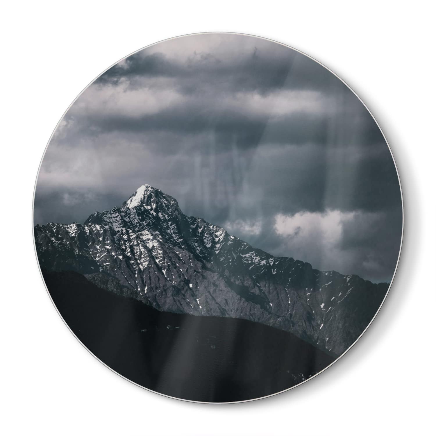 Schneidebrett Rund - Dunkle Berggipfel