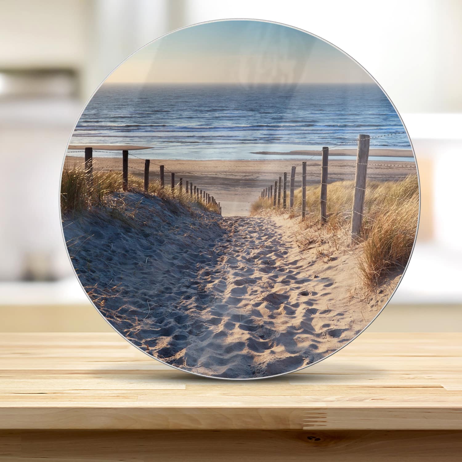 Schneidebrett Rund - Pfad zur Nordsee