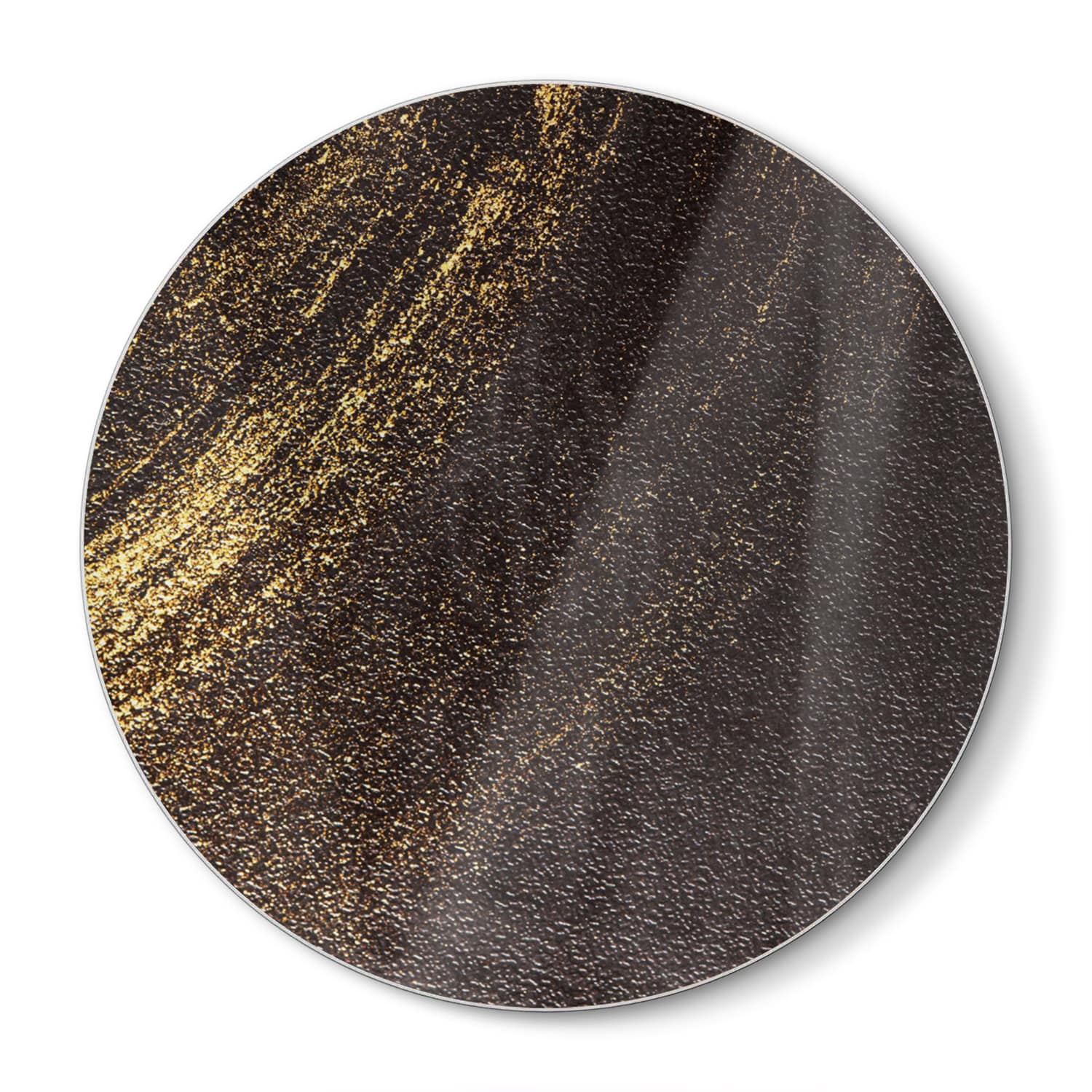 Schneidebrett Rund - Goldener Glitzerschwung