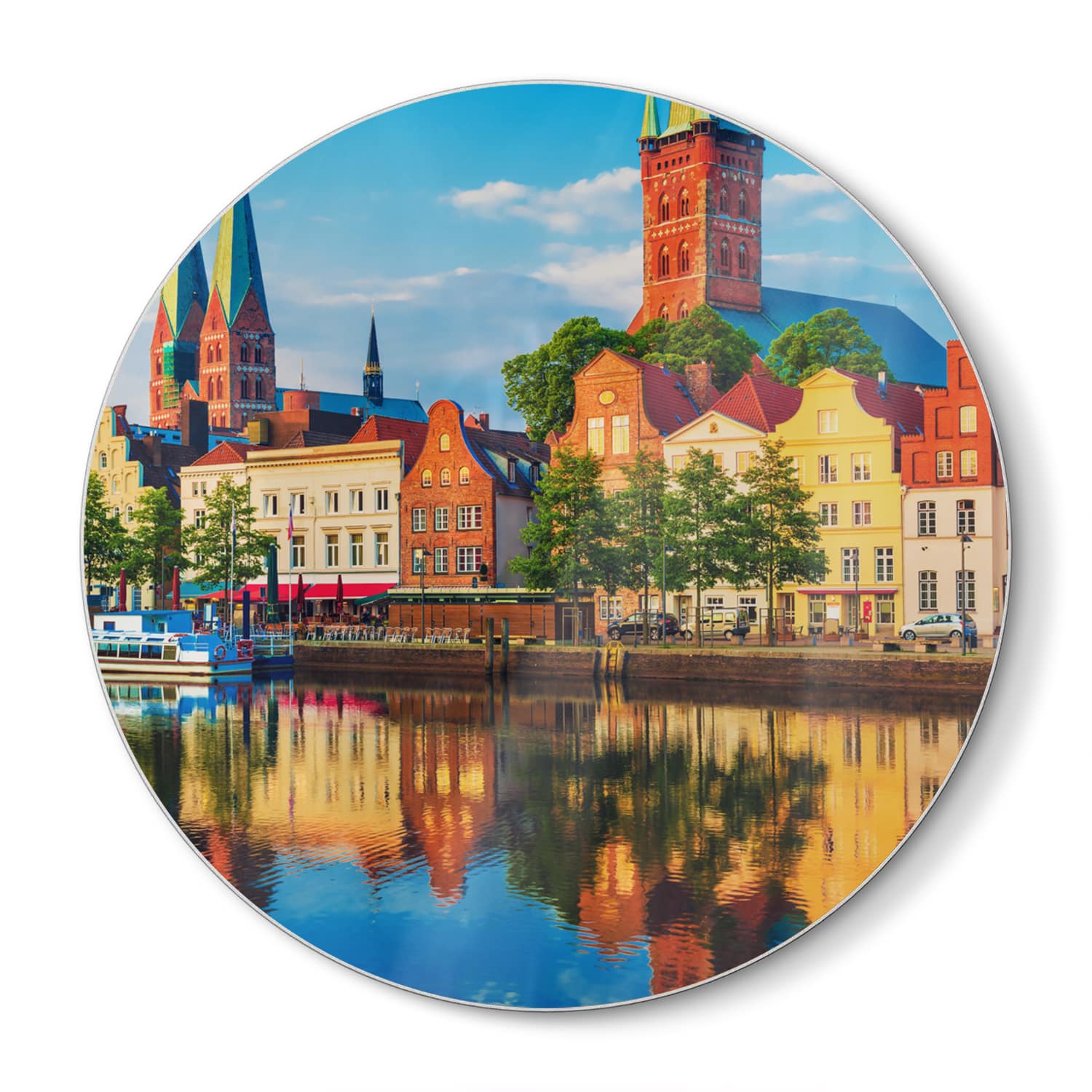 Schneidebrett Rund - Lübeck am Wasser