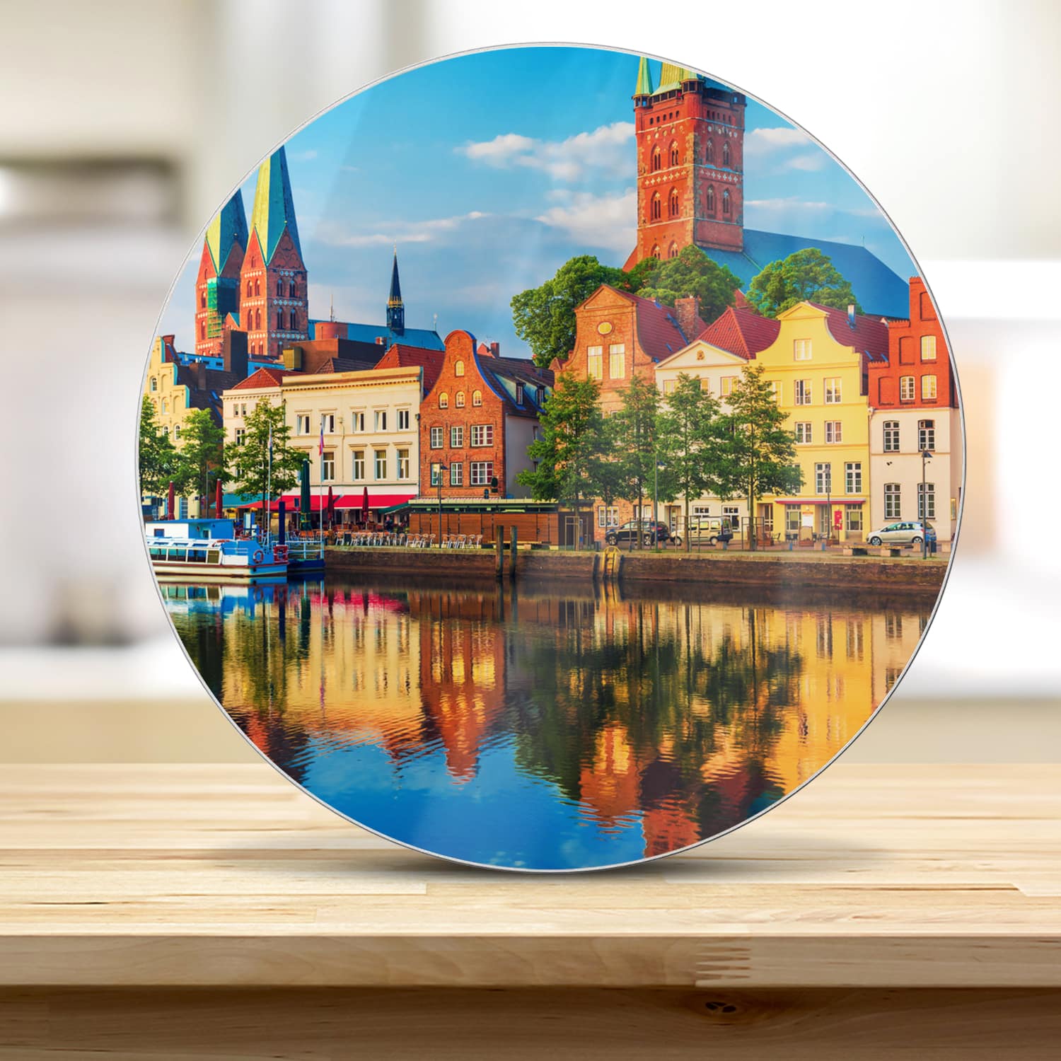 Schneidebrett Rund - Lübeck am Wasser