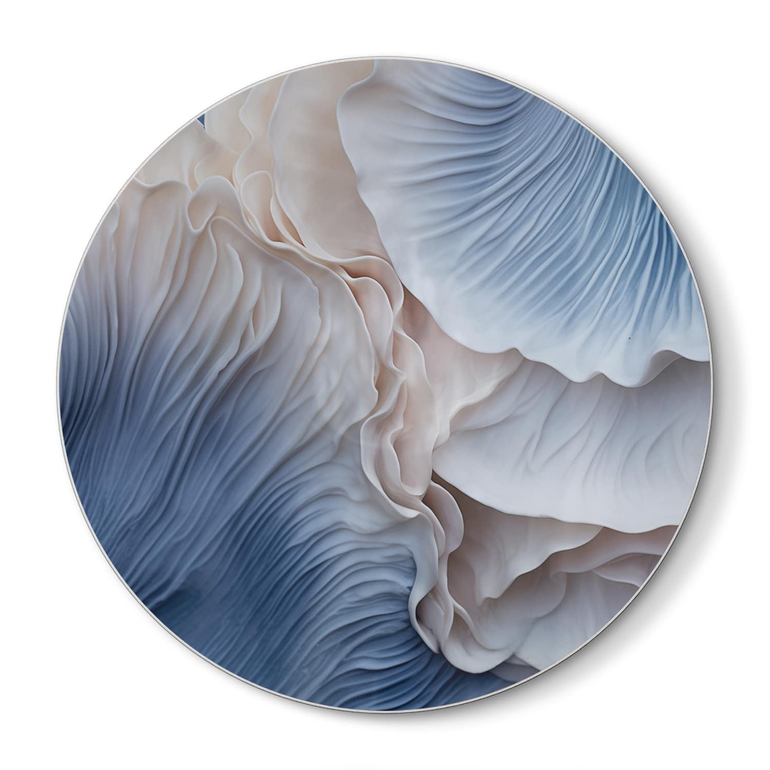 Schneidebrett Rund - Blaue Pilz-Textur