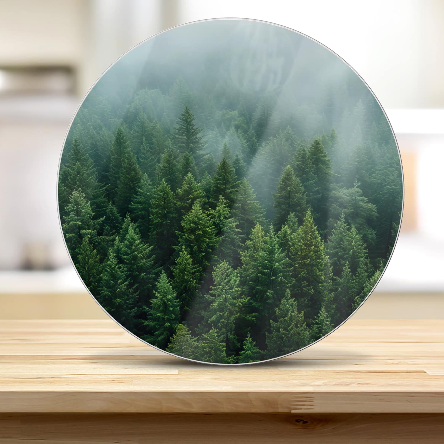 Schneidebrett Rund - Dichter grüner Wald