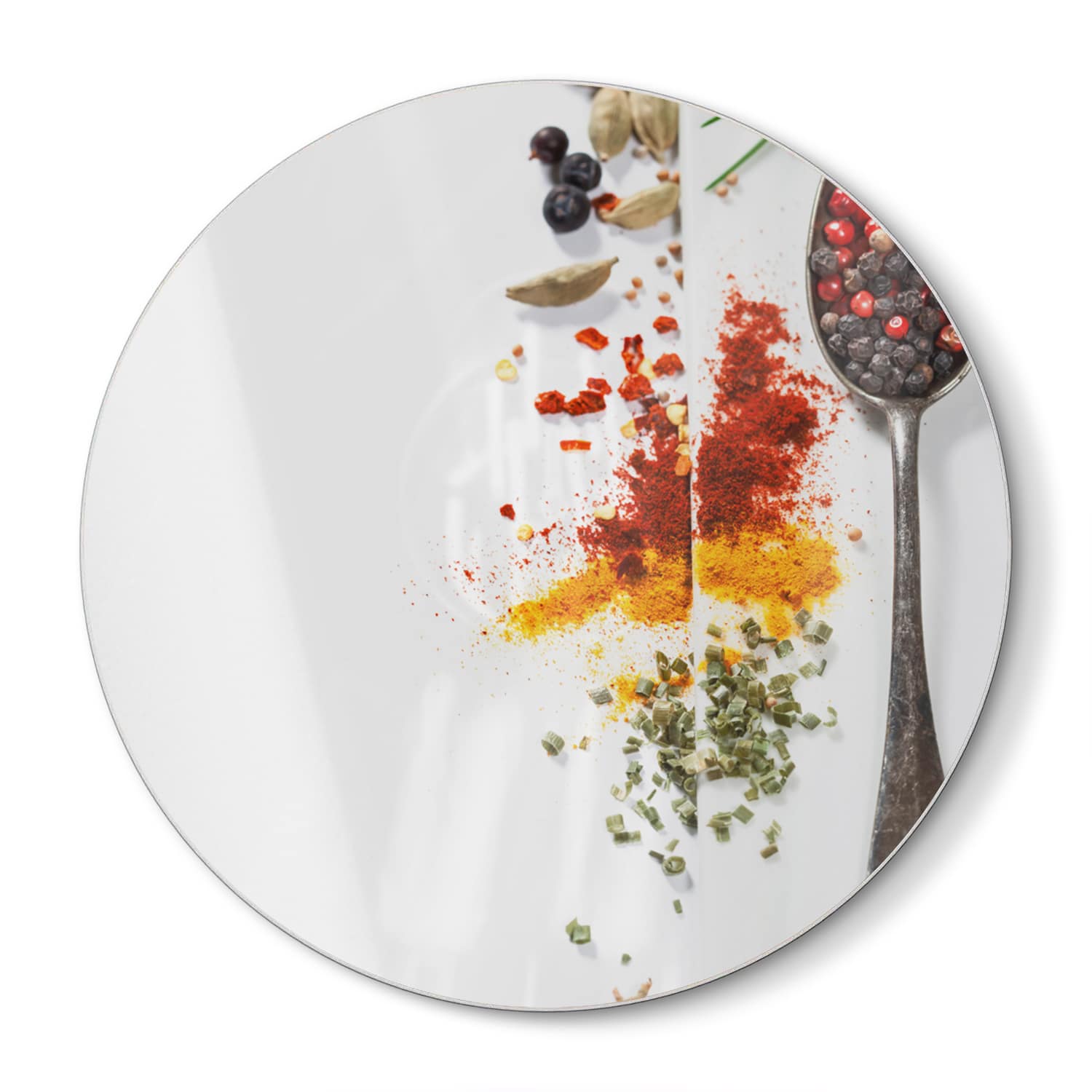 Schneidebrett Rund - Palette Gewürze