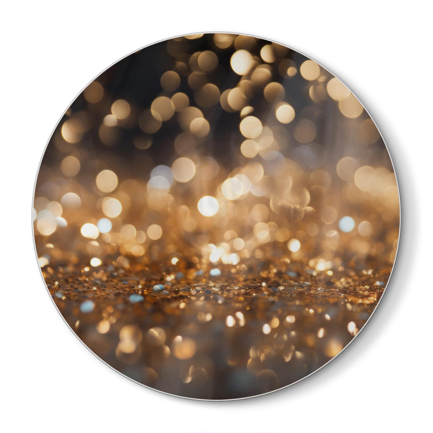 Schneidebrett Rund - Goldene Glitzer