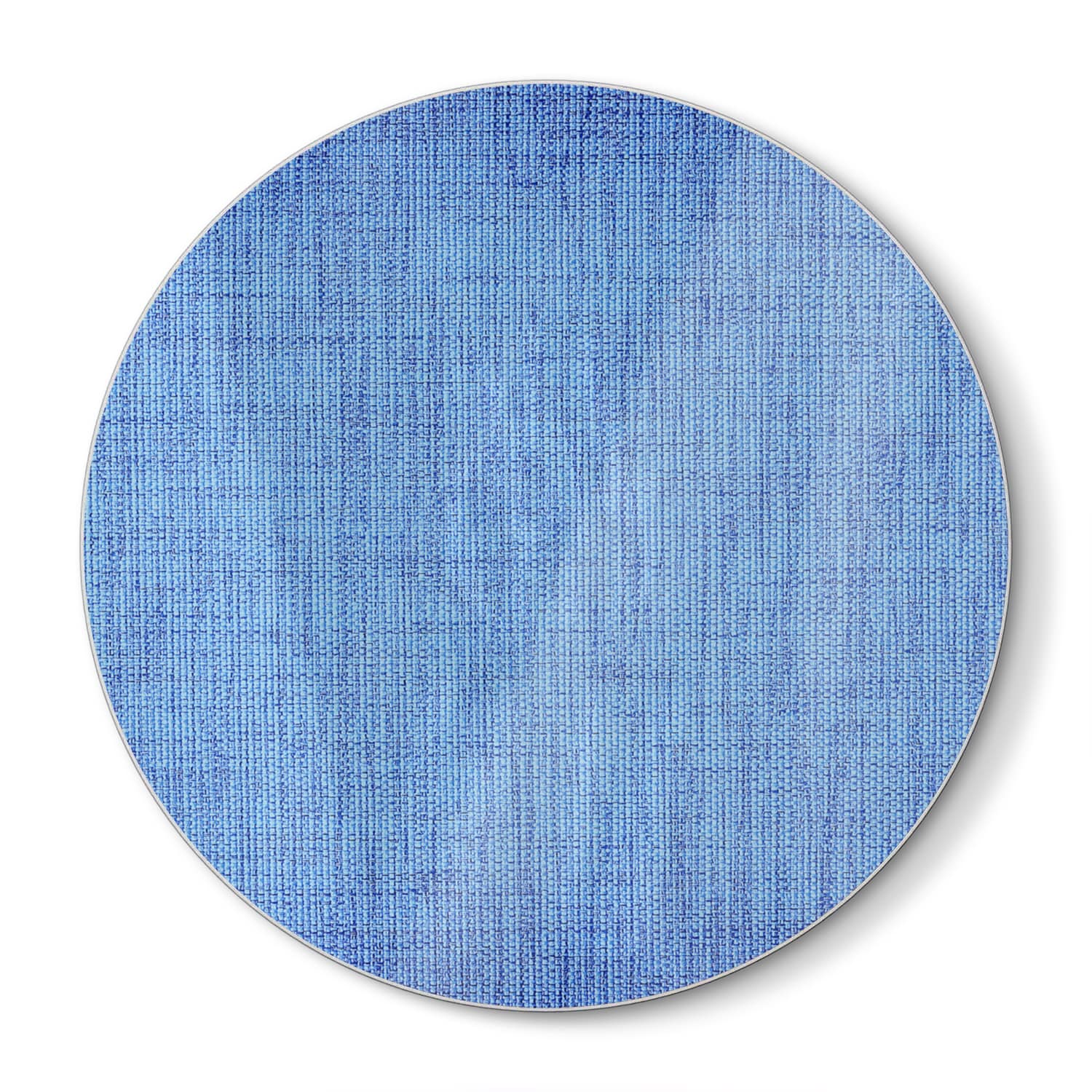 Schneidebrett Rund - Blauer Stoff