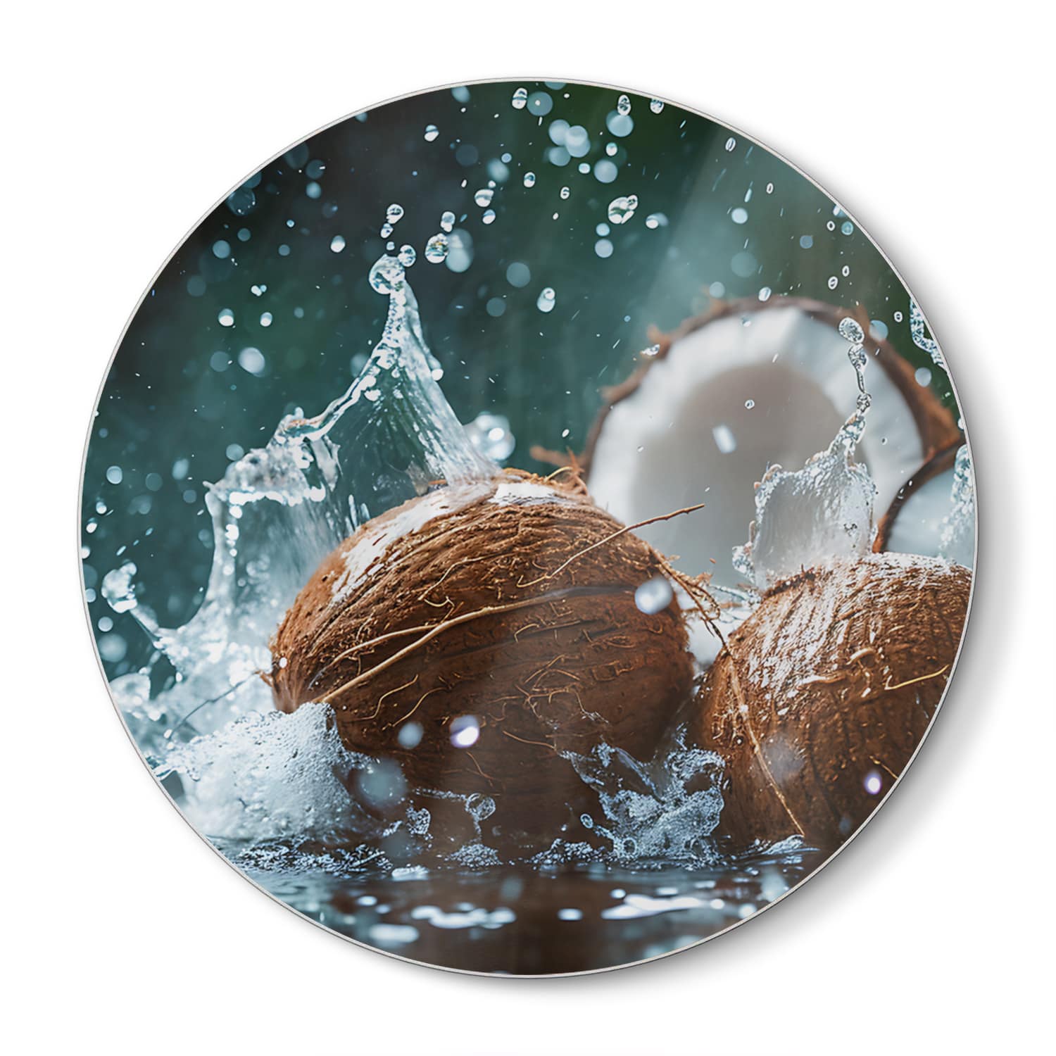 Schneidebrett Rund - Kokos-Splash