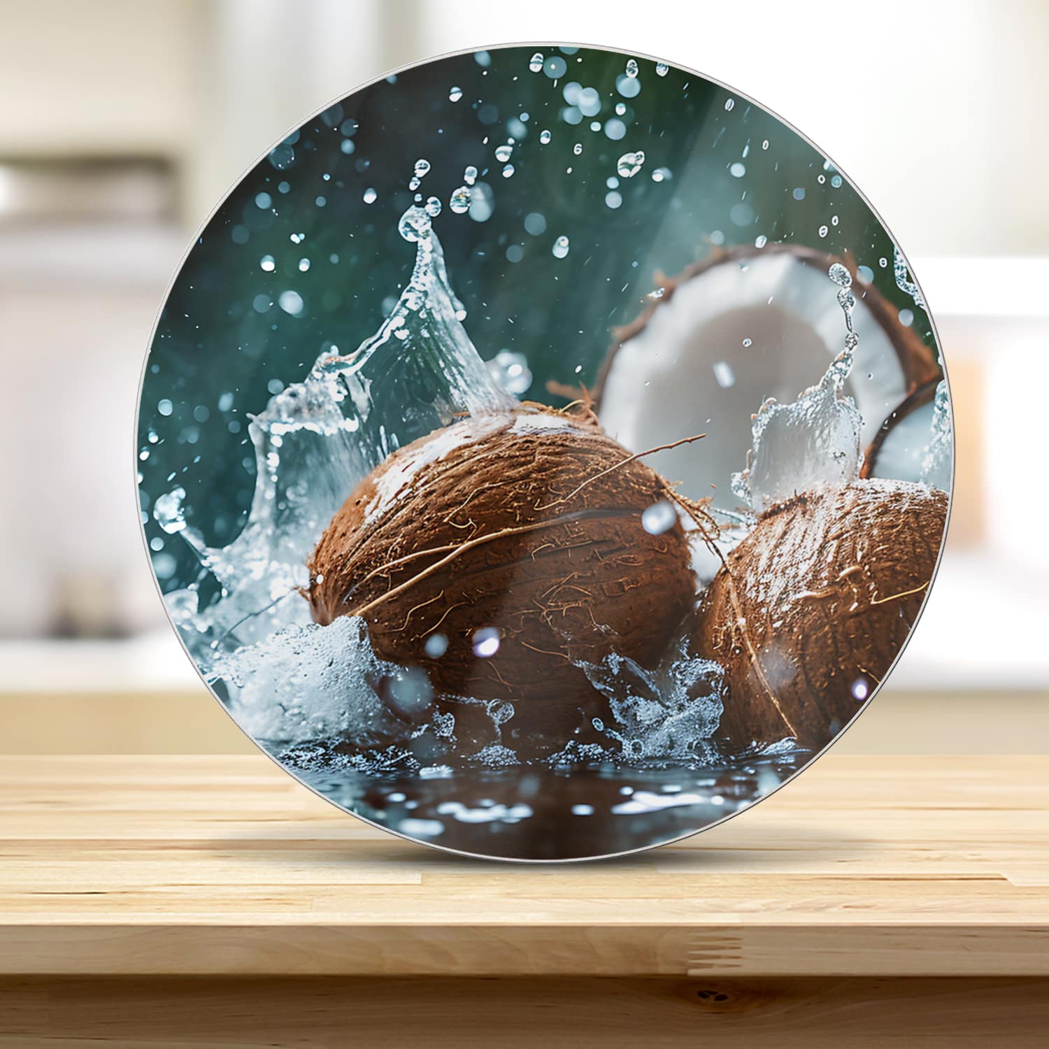Schneidebrett Rund - Kokos-Splash