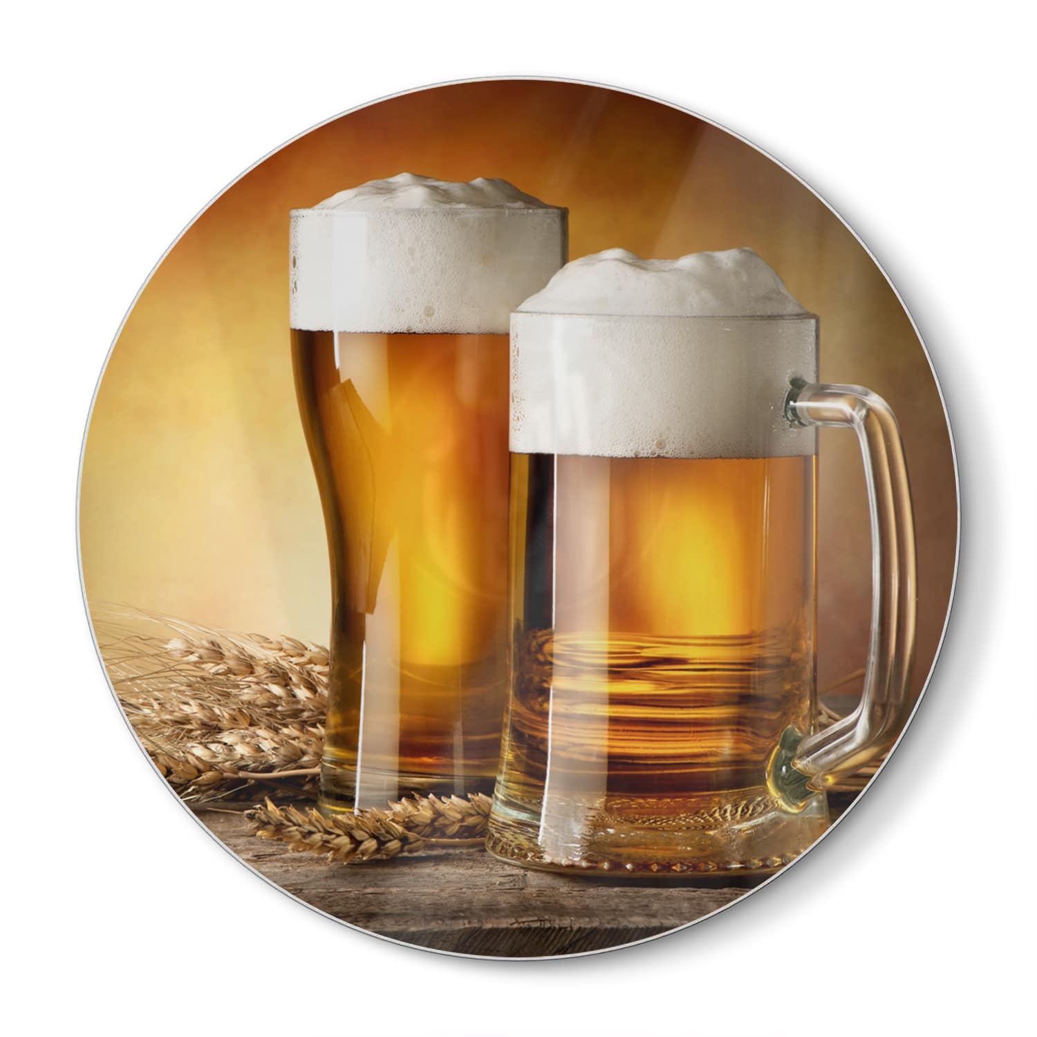 Schneidebrett Rund - Bier und Gerste