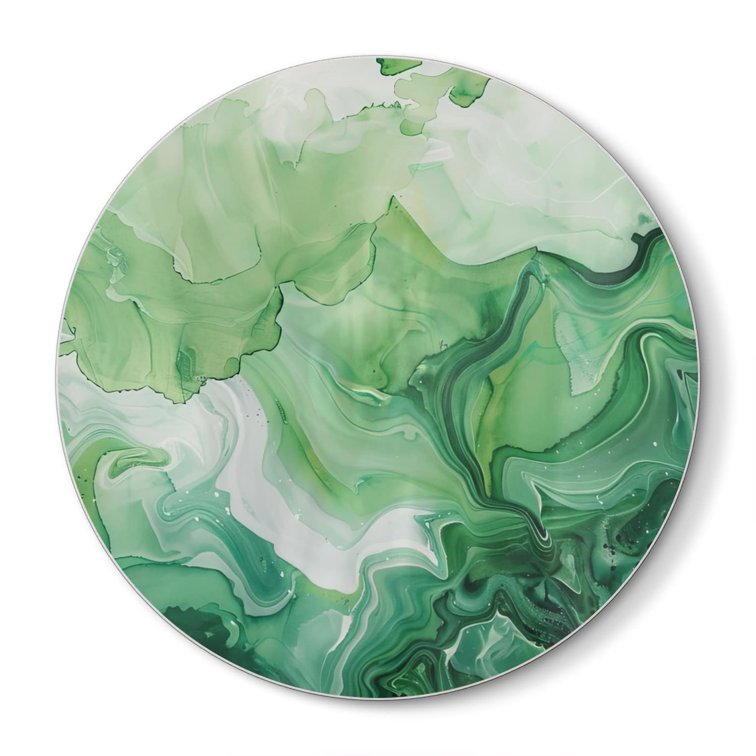 Schneidebrett Rund - Grüne Aquarell-Textur