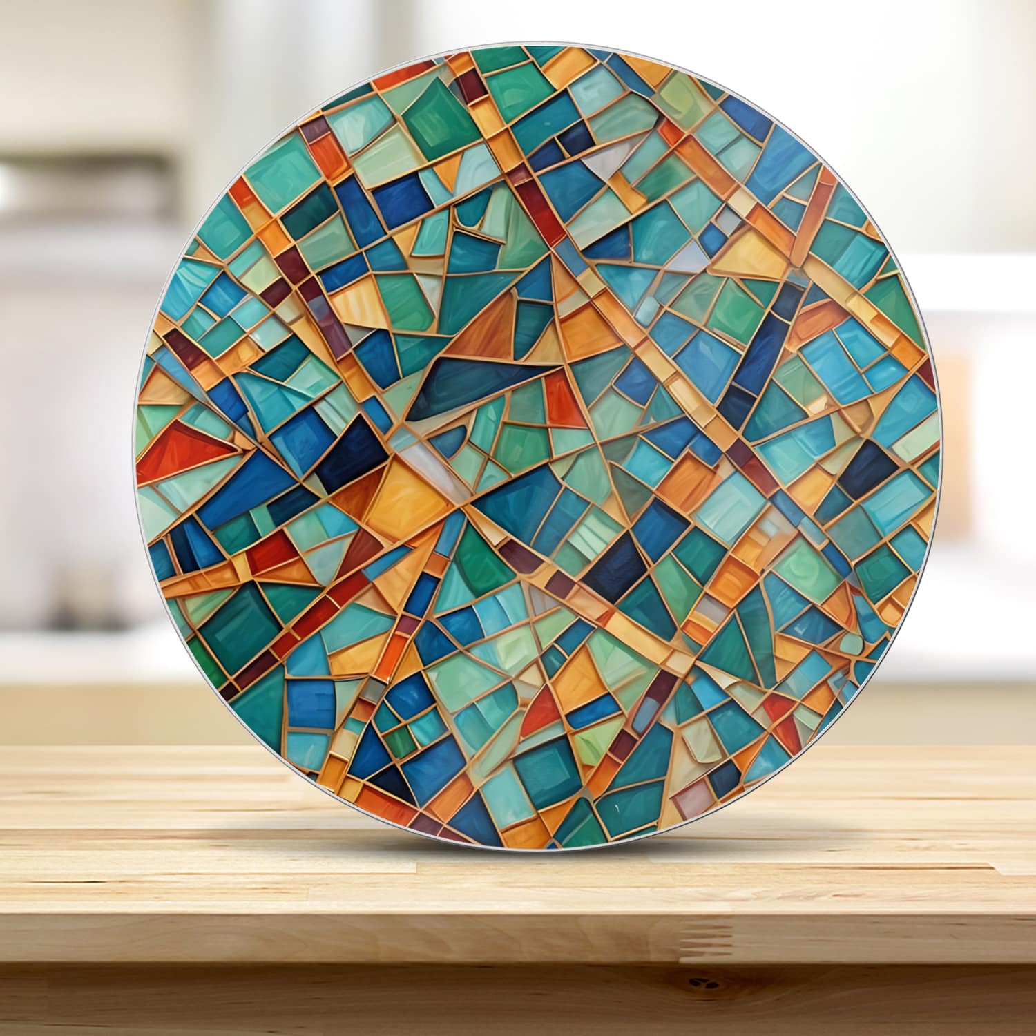Schneidebrett Rund - Mosaik-Textur