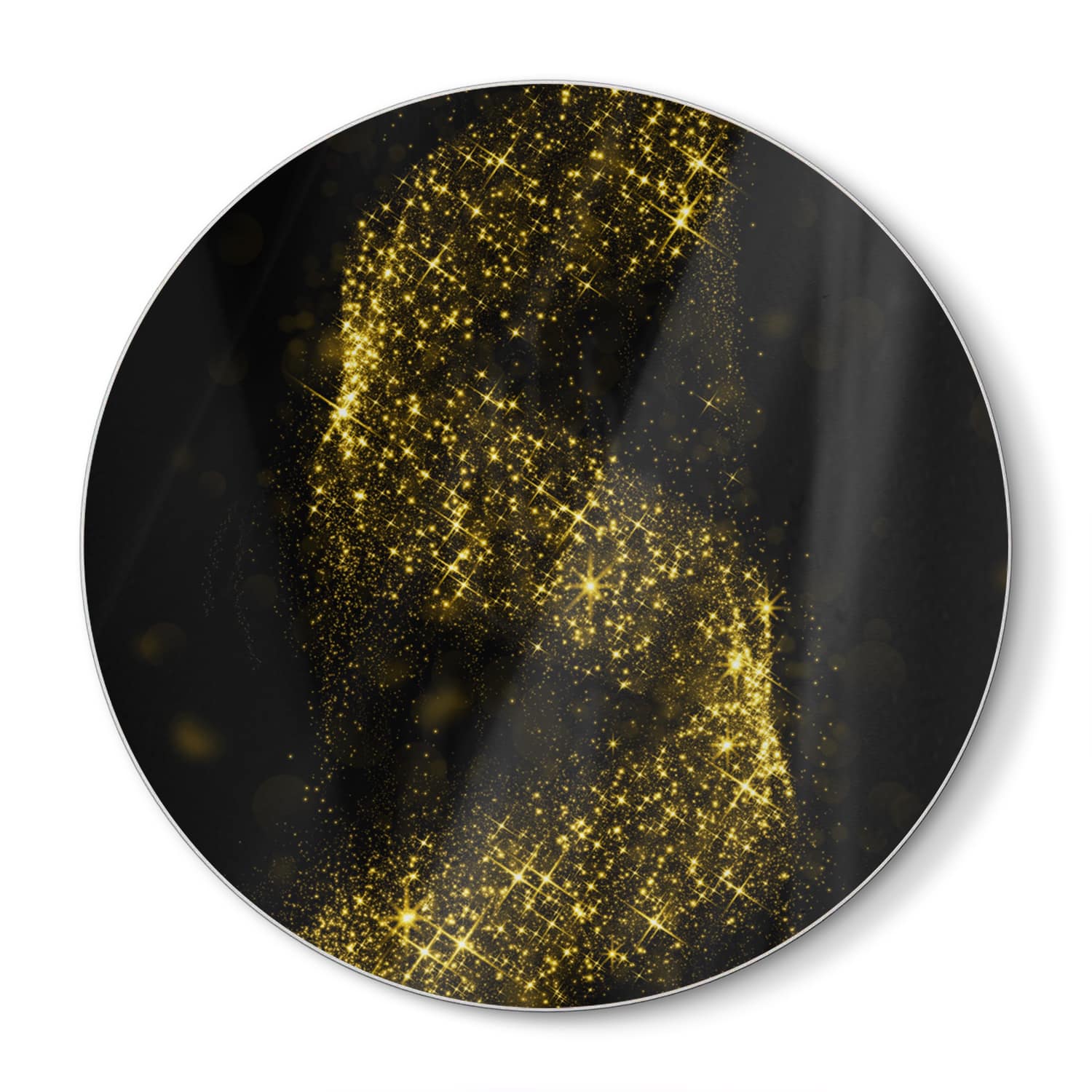 Schneidebrett Rund - Goldene Glitzerspirale